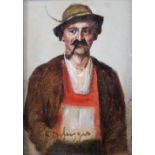 Franz von Defregger (österreichisch, 1835 - 1921), Portrait eines Tirolers, Ende 19. Jh., Öl a. Holz