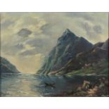 Johann Jungblut (deutsch, 1860 - 1912), Norwegische Fjordlandschaft, Öl a. Leinwand