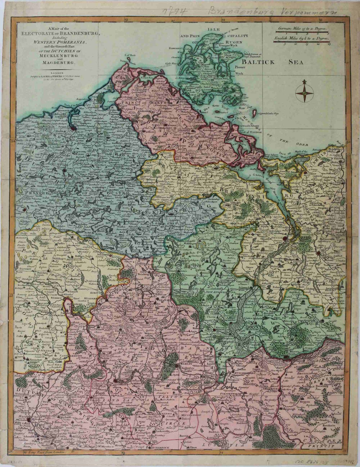 A Map of the Electorate of Brandenburg, including Western Pomerania, 1794