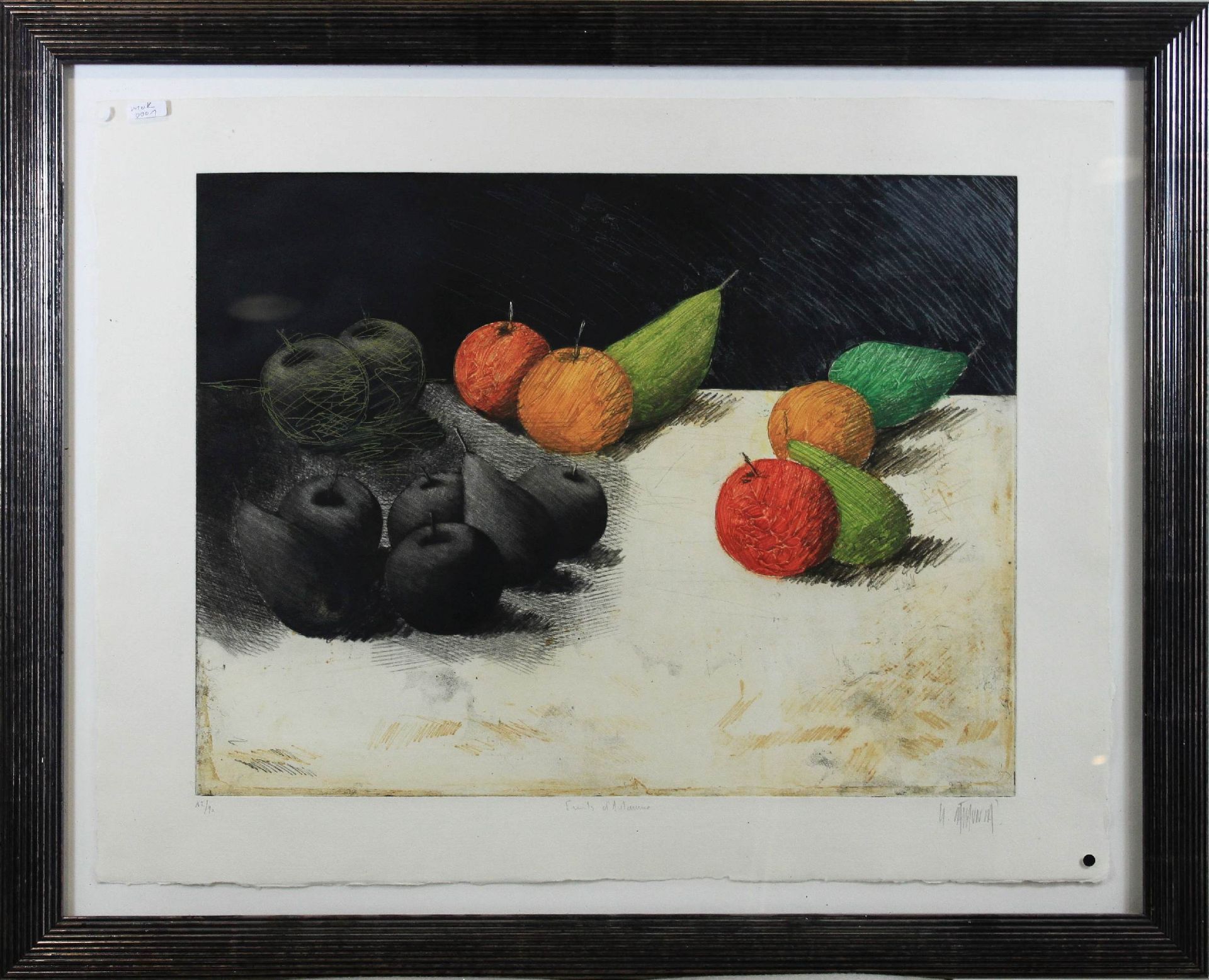 Michel Mathonnat (französisch, geb. 1944), Fruit d automne, Farbradierung