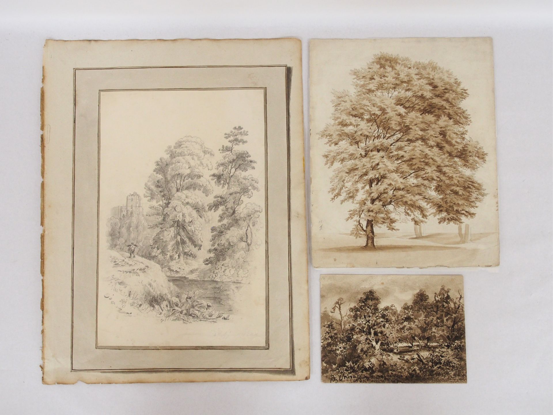 Drei Landschaftsstudien 19. Jahrhundert