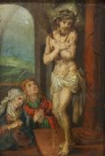 ANTWERPENER MEISTER: Ecce Homo mit Maria und Johannes im Gebet