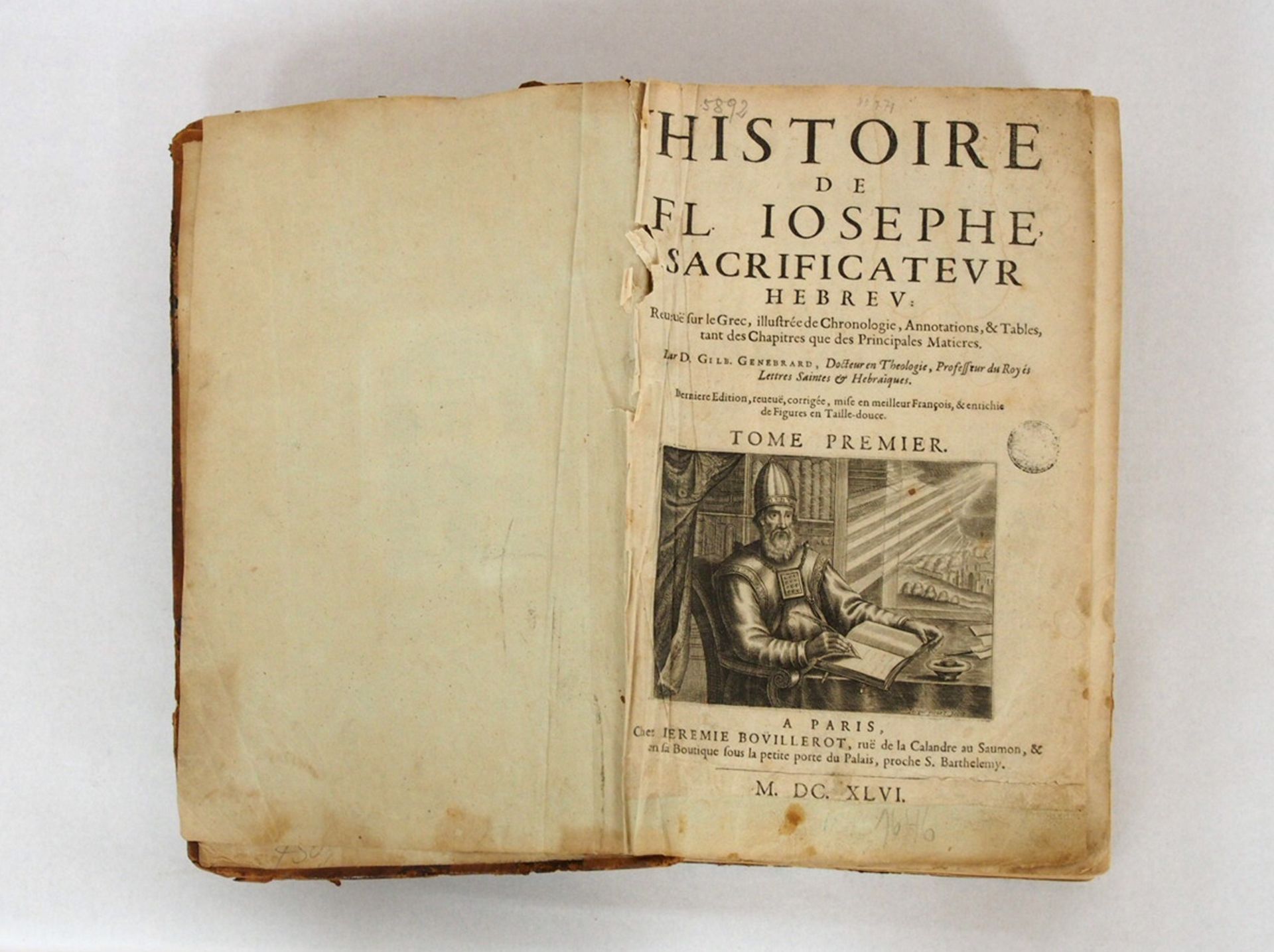 GENEBRARD, Gilbert: Histoire de Fl. Iosephe Sacrificatevr Hebrev