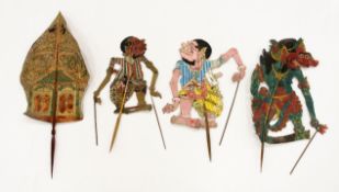 Großes Konvolut Schattenspielfiguren (Wayang kulit)