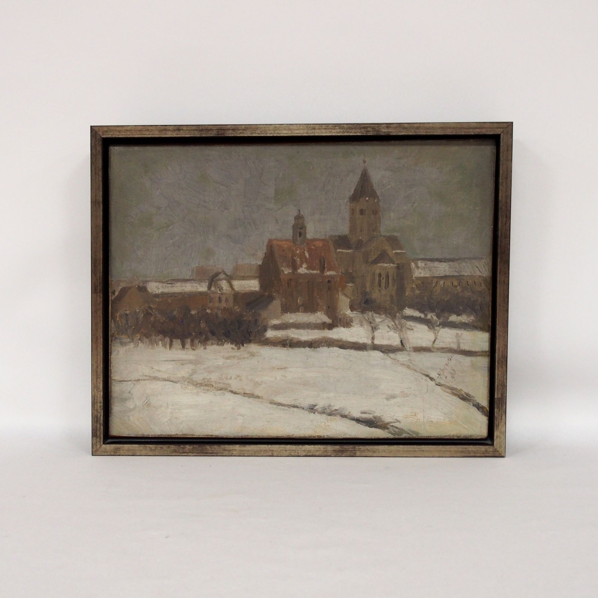BENDRAT, Arthur: Blick auf die Kirche in Gerresheim im Winter