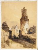 ENGLISCHER MEISTER: Ansicht eines mittelalterlichen Stadttores