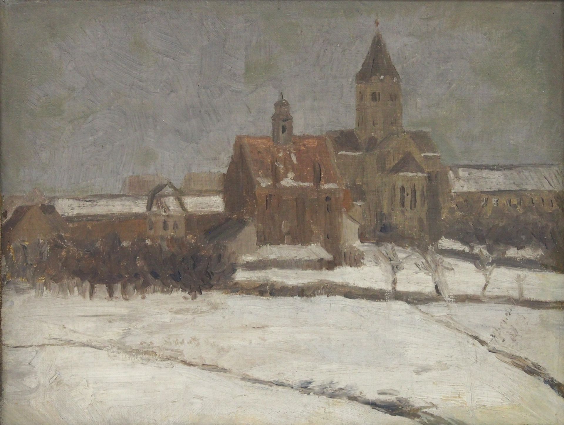BENDRAT, Arthur: Blick auf die Kirche in Gerresheim im Winter - Image 2 of 2