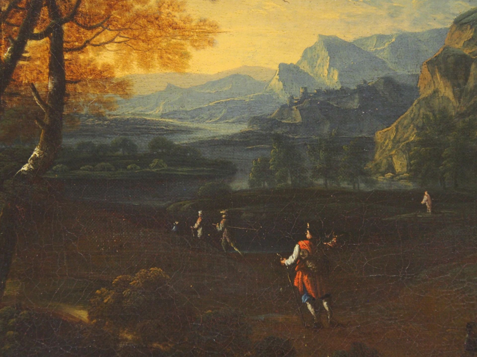 GLAUBER, Johann: Hirten und Wanderer in südländischer Flusslandschaft mit Kastellruine - Image 5 of 6