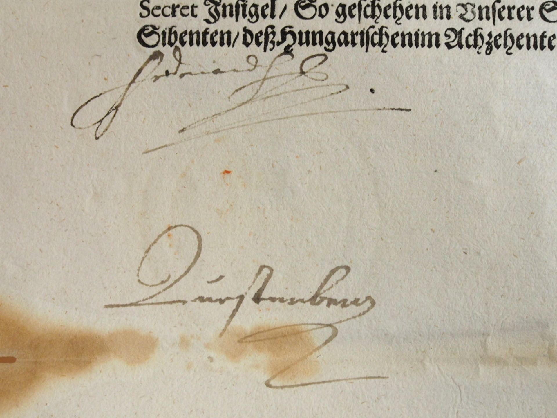 Urkunde von 1643 - Image 3 of 4