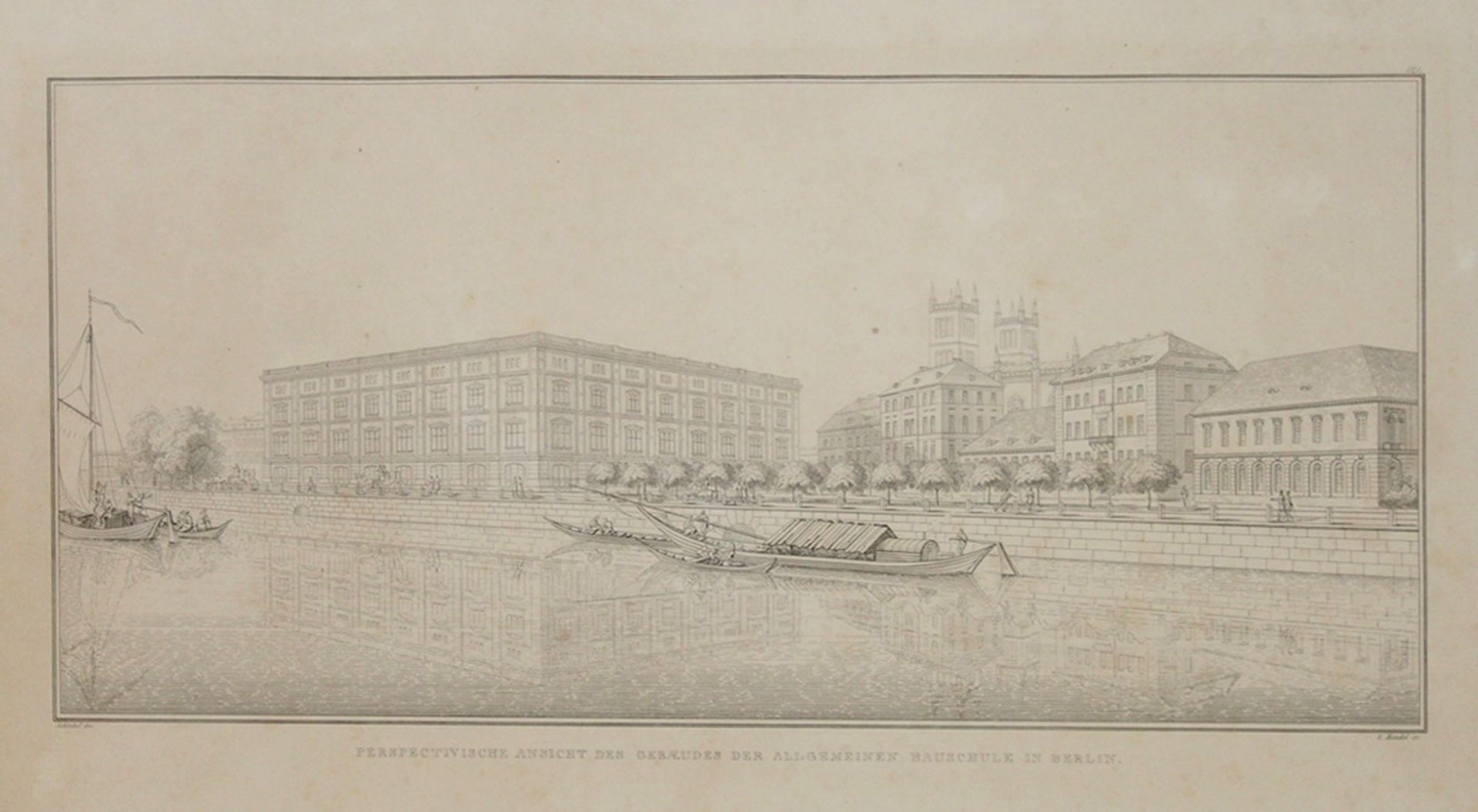 MANDEL, Eduard Johann August: Perspectivische Ansicht des Gebäudes der allgemeinen Bauschule zu Berl - Image 2 of 2