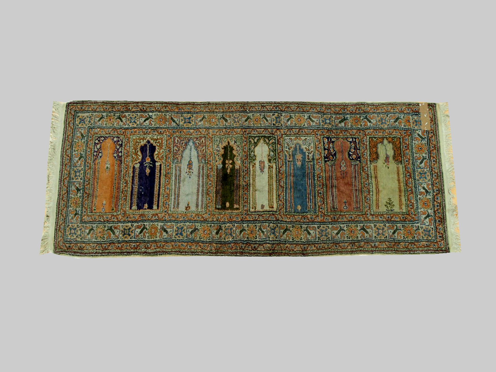 Teppich, Türkei, Seide, um 1930, 90 x 210 cm