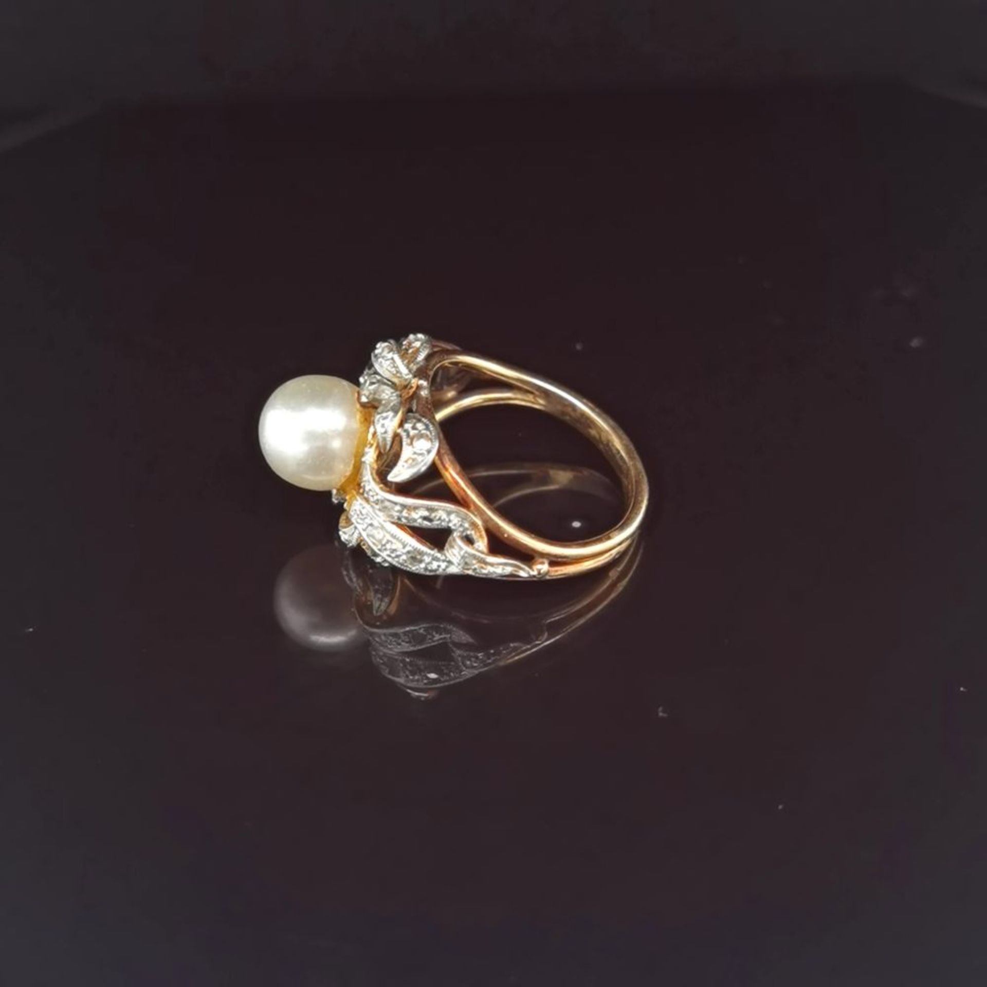 Perl-Diamant-Ring, 585 Gold 5,8 - Bild 2 aus 3