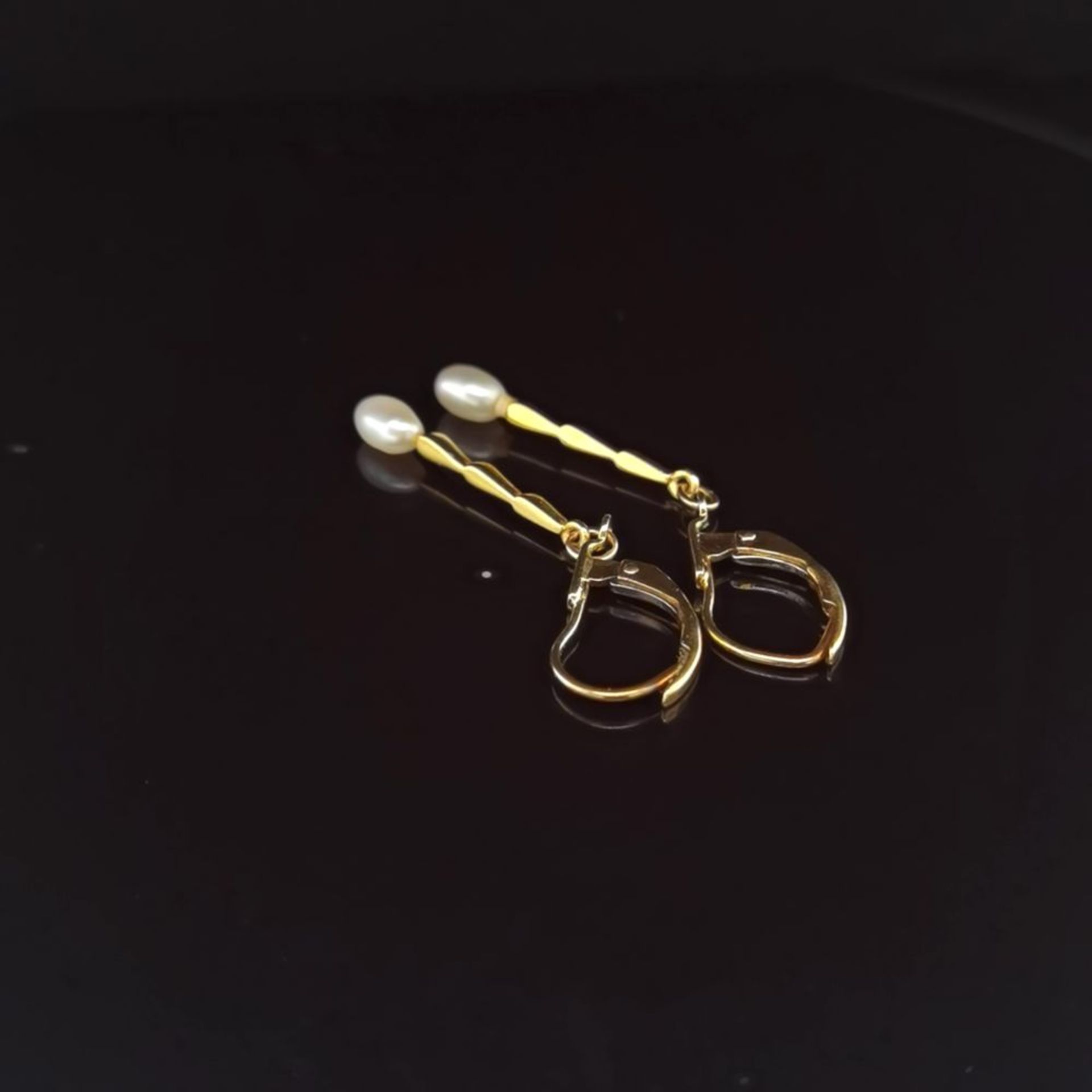 Perl-Ohrhänger, 750 Gelbgold 2,2 - Bild 2 aus 2