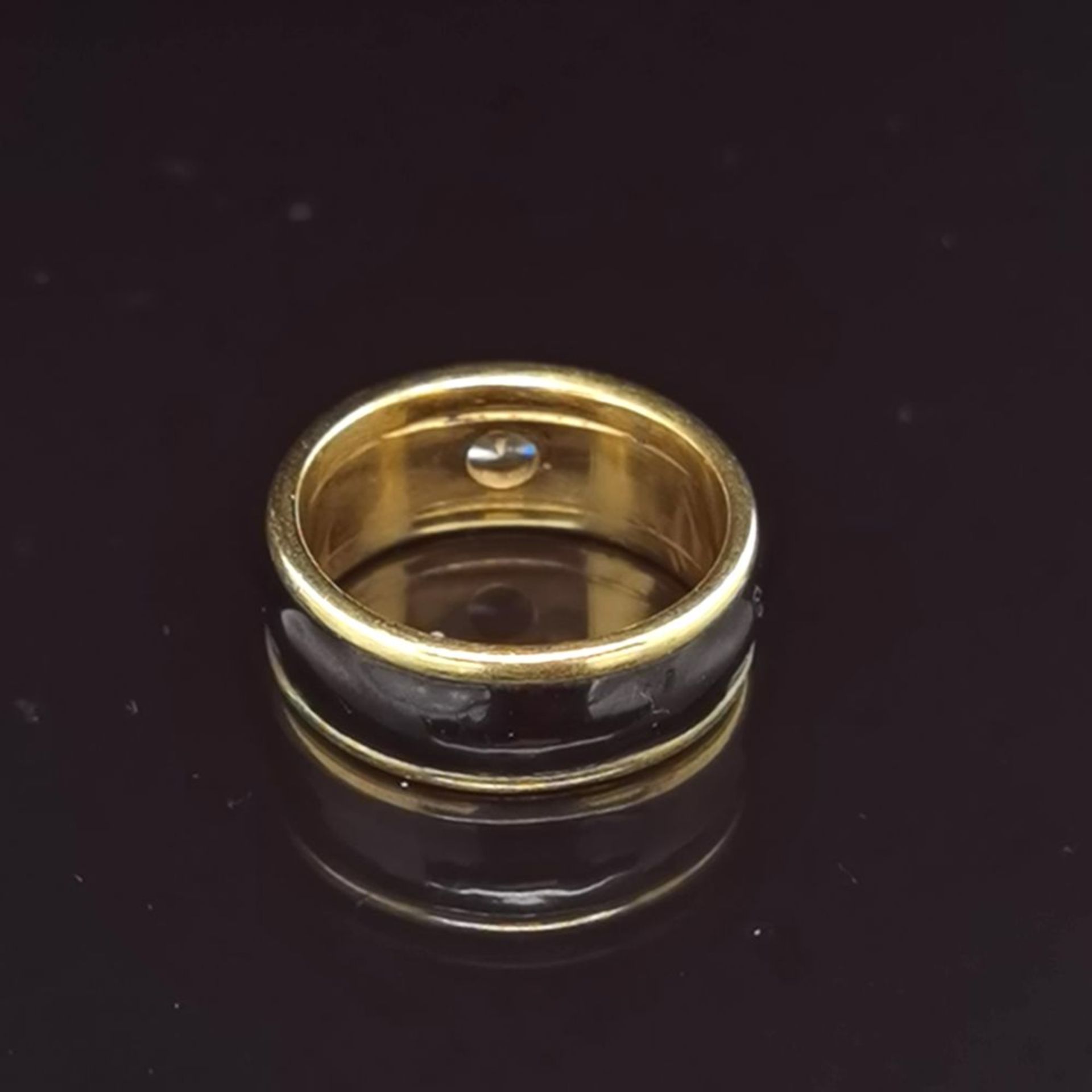 Brillant-Email-Ring, 750 Gold 11,3 - Bild 3 aus 3
