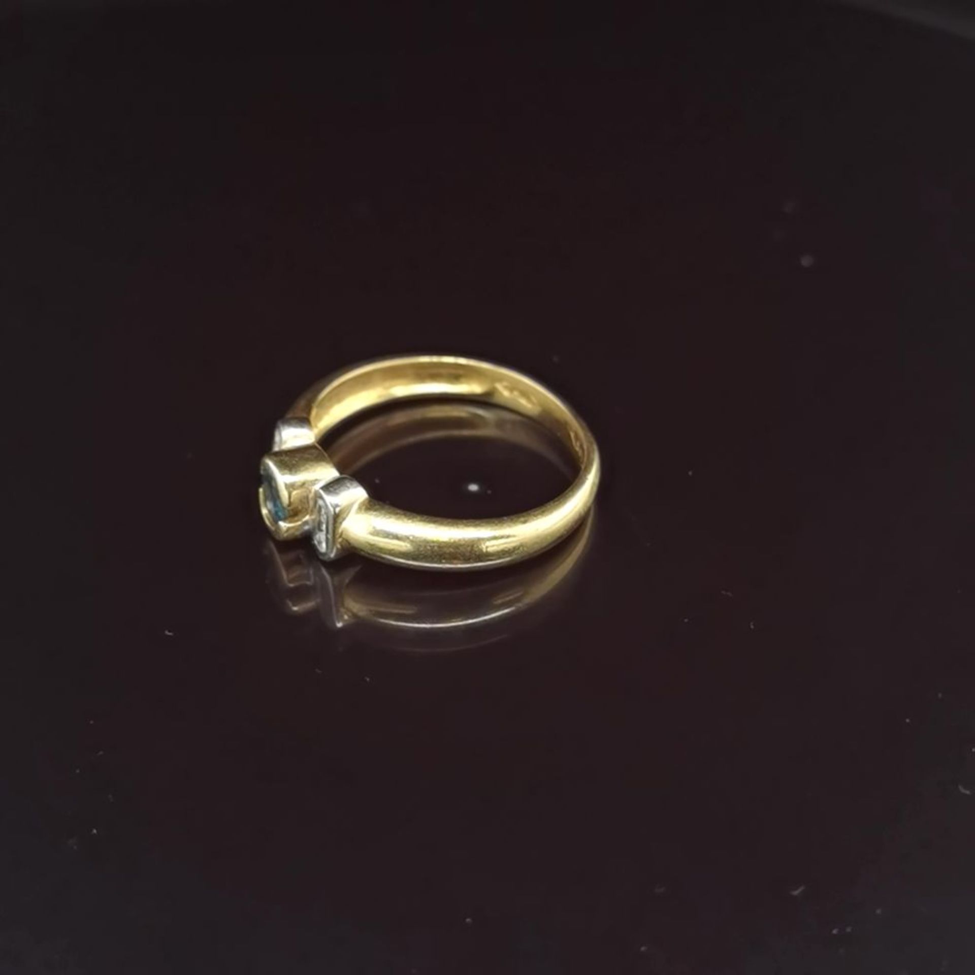 Saphir-Brillant-Ring, 585 Gold 3,5 - Image 2 of 3