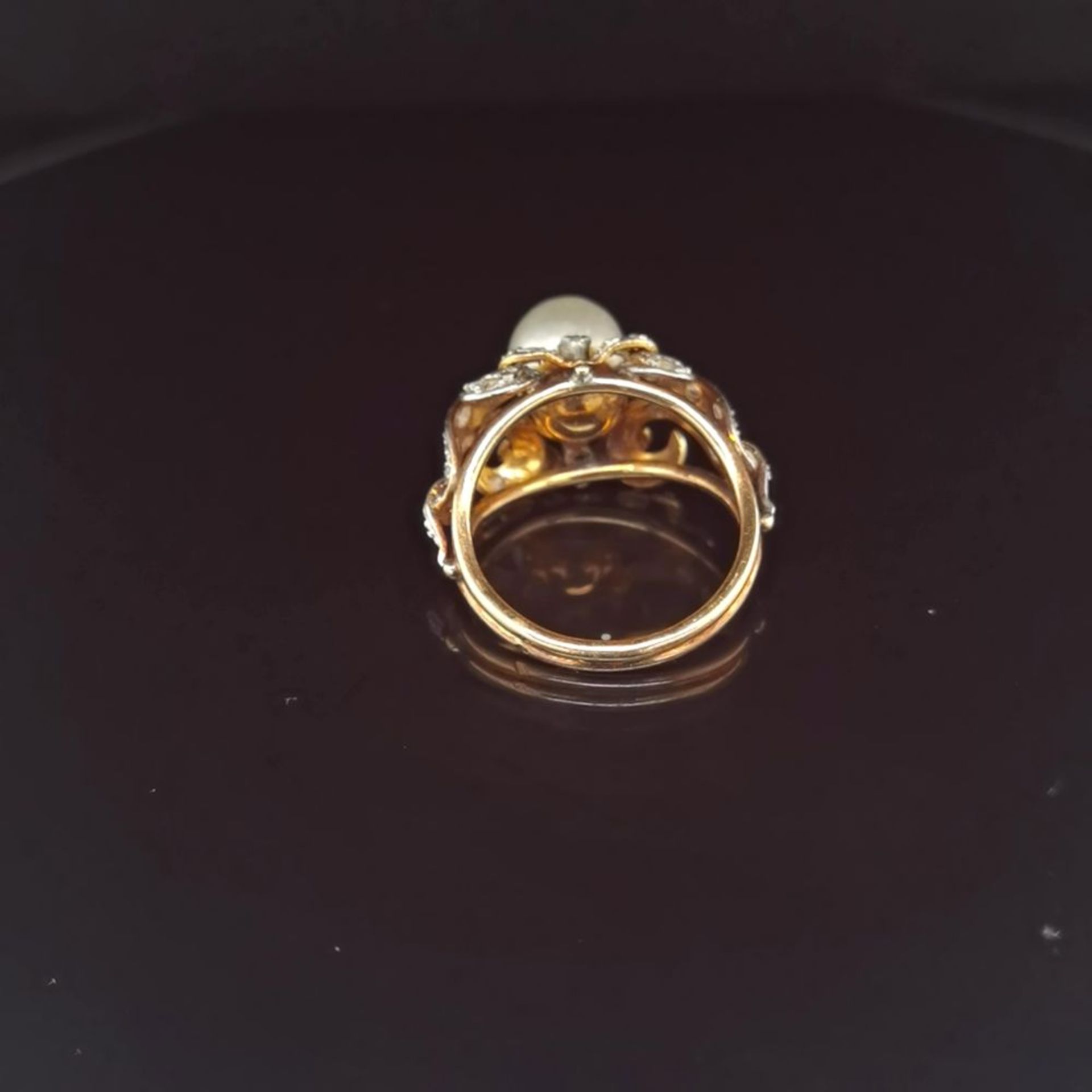 Perl-Diamant-Ring, 585 Gold 5,8 - Bild 3 aus 3