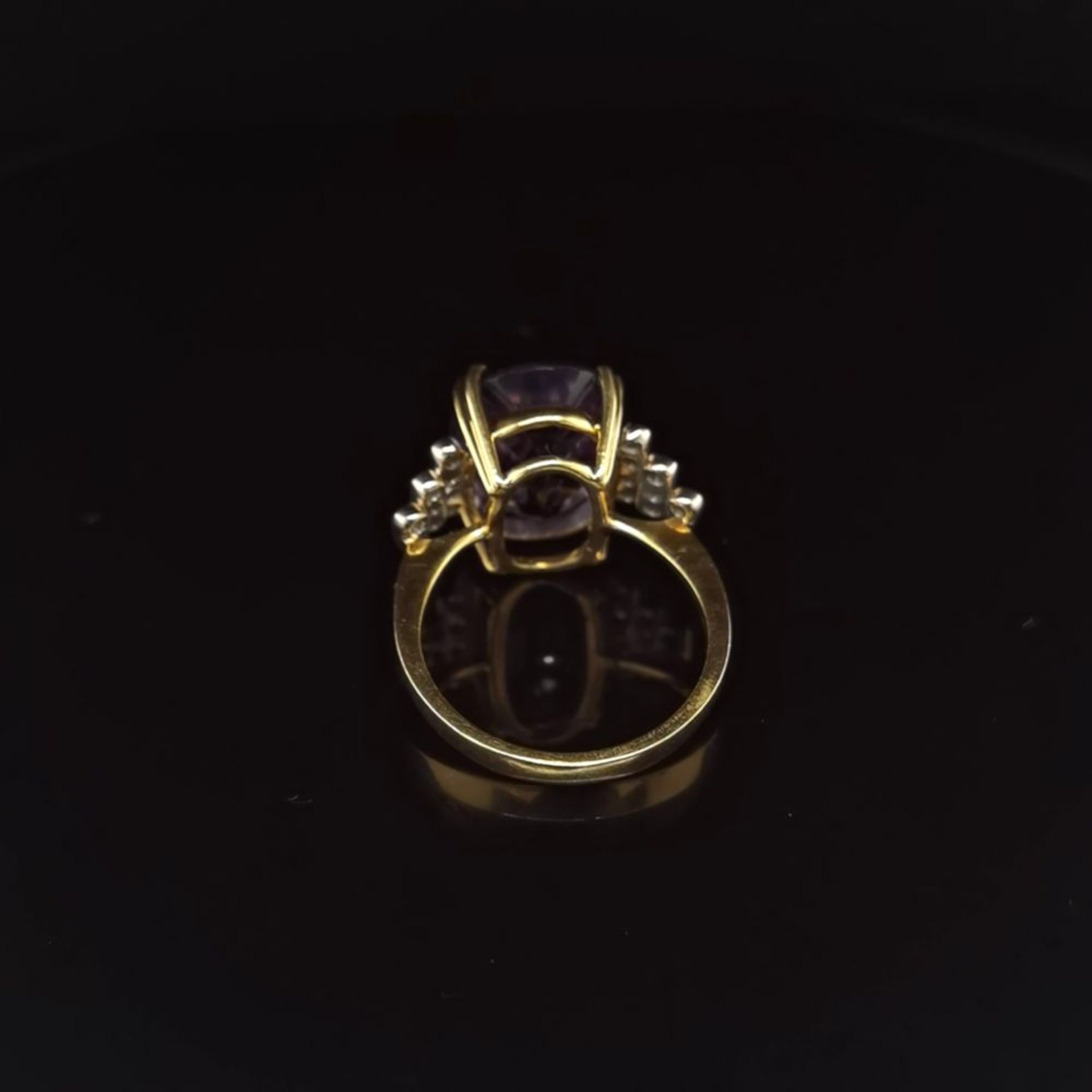 Amethyst-Diamant-Ring, 750 Gold 5,8 - Bild 3 aus 3