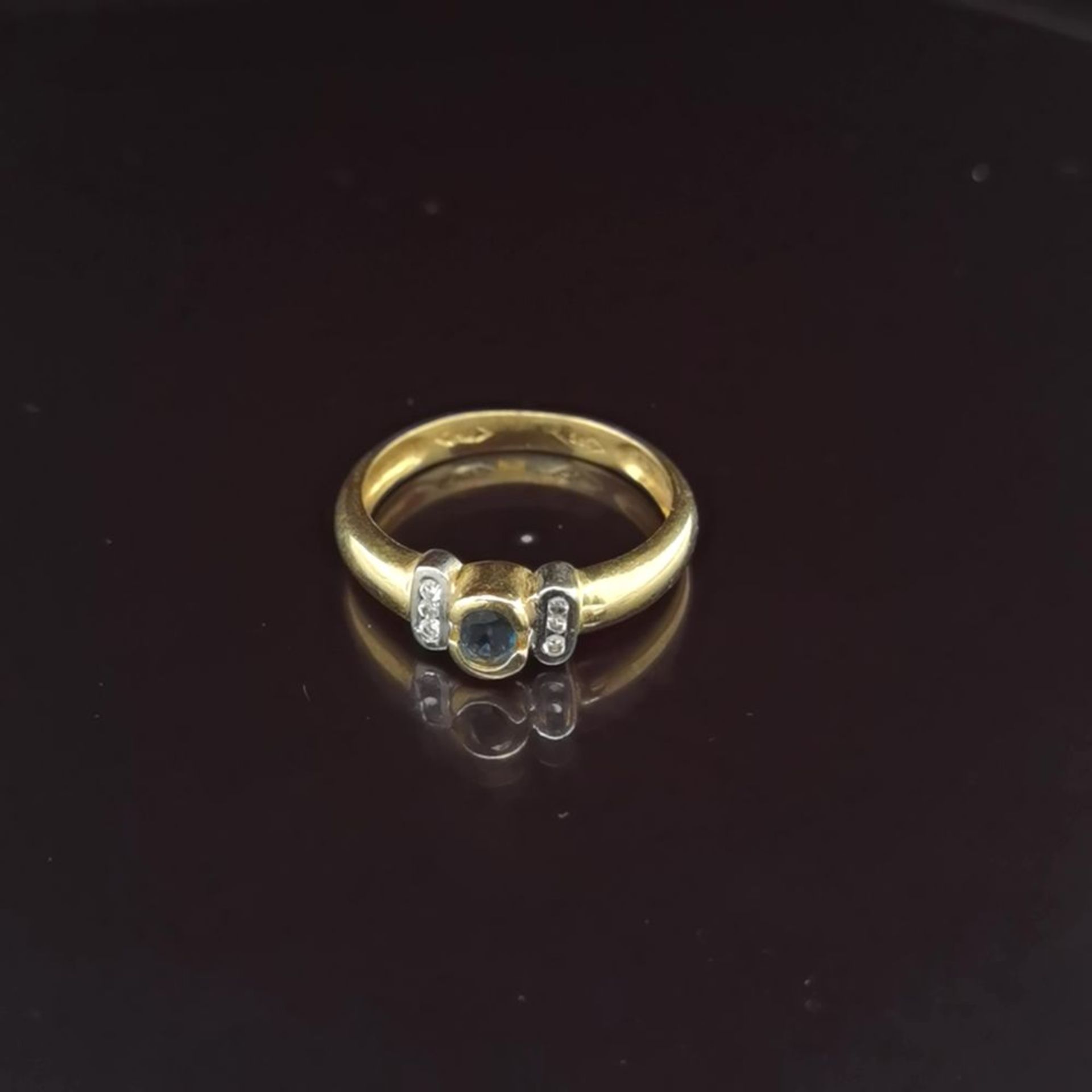 Saphir-Brillant-Ring, 585 Gold 3,5