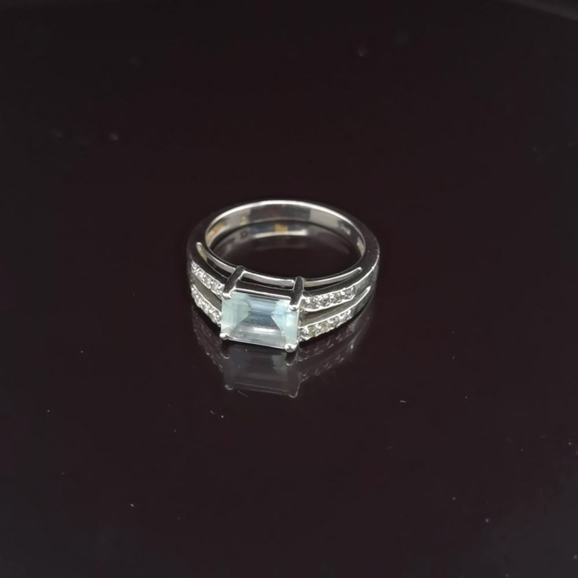Topas-Brillant-Ring, 585 Weißgold 3,7
