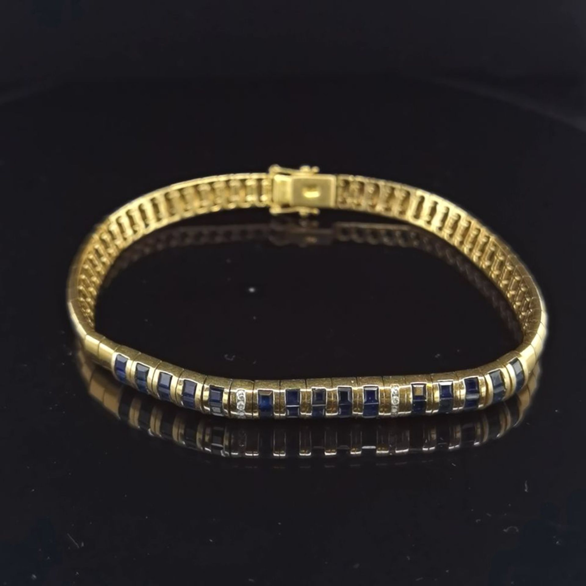 Saphir-Brillant-Armband, 750 Gold 19,2