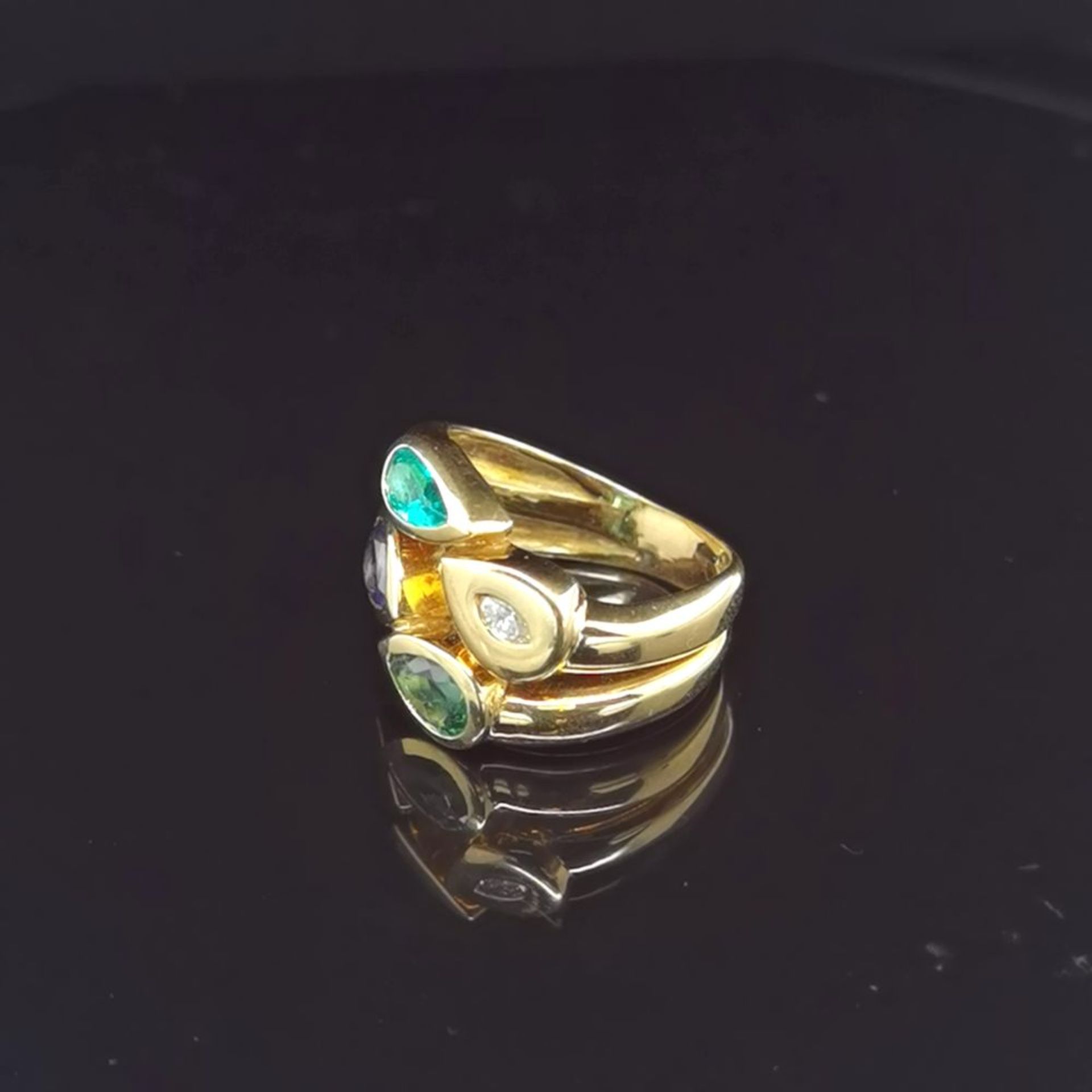 Edelstein-Ring, 750 Gold 8 - Bild 2 aus 3