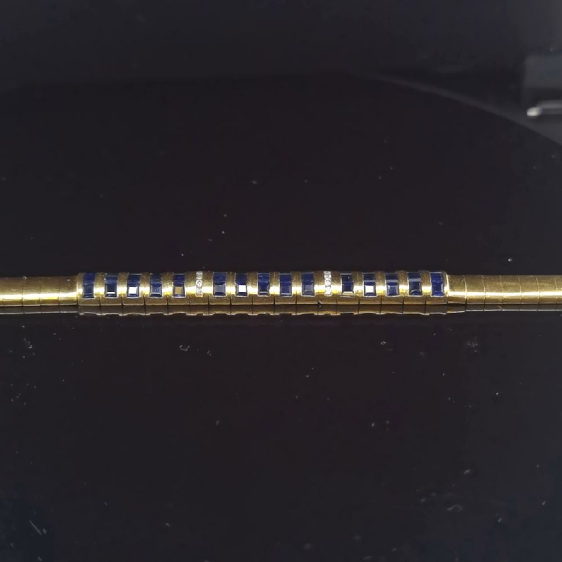 Saphir-Brillant-Armband, 750 Gold 19,2 - Bild 2 aus 2