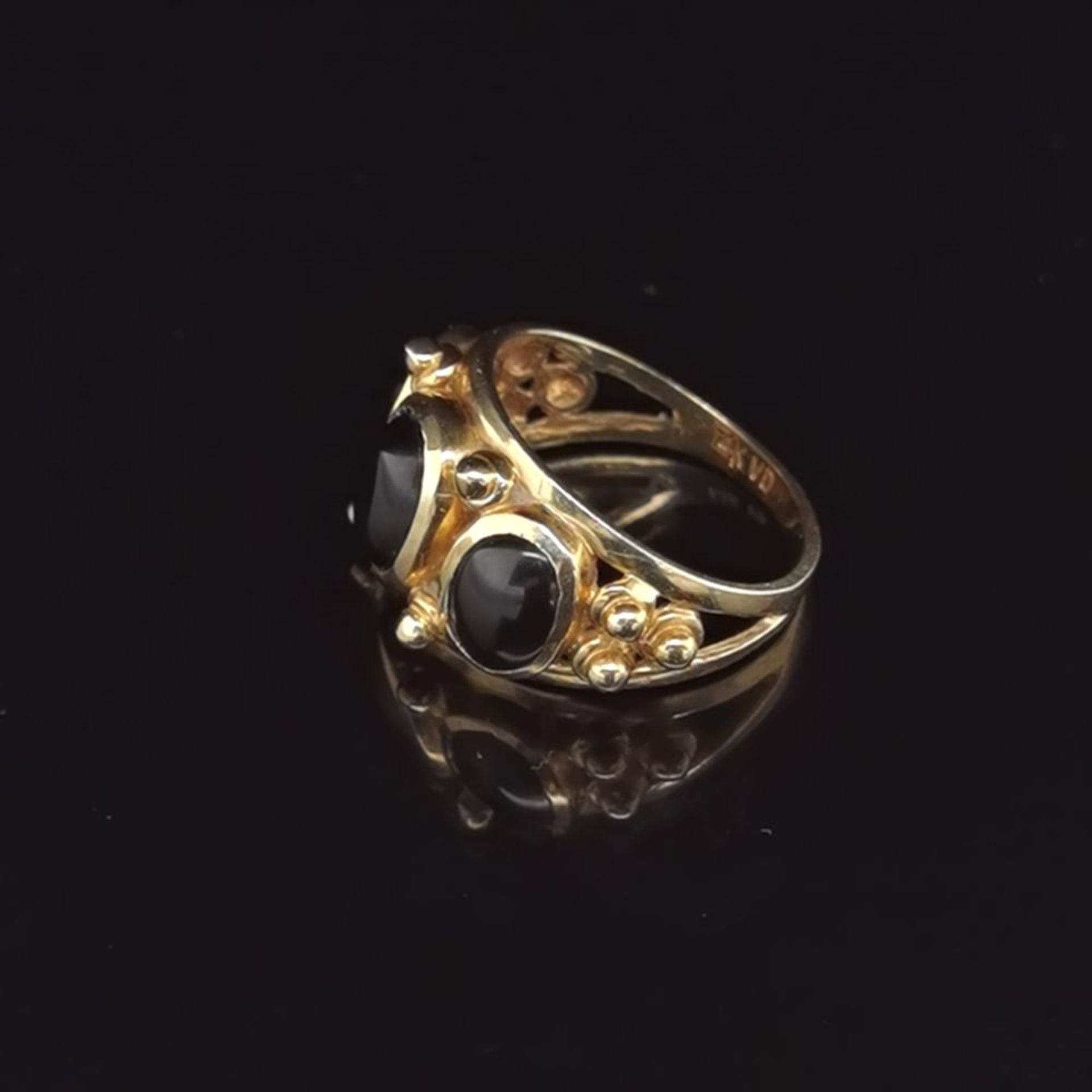 Onyx-Ring, 585 Gold 5,1 - Image 2 of 2
