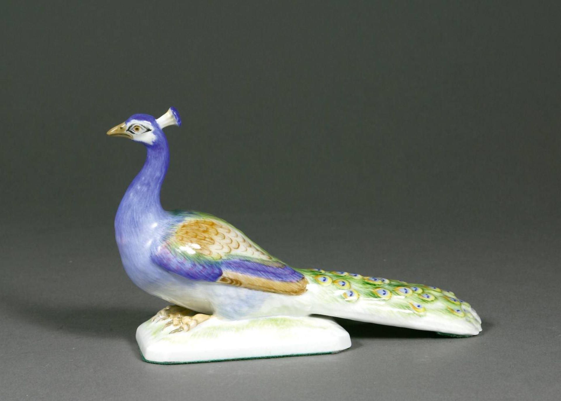 Figur, KPM Berlin, 20. Jh. Pfau.