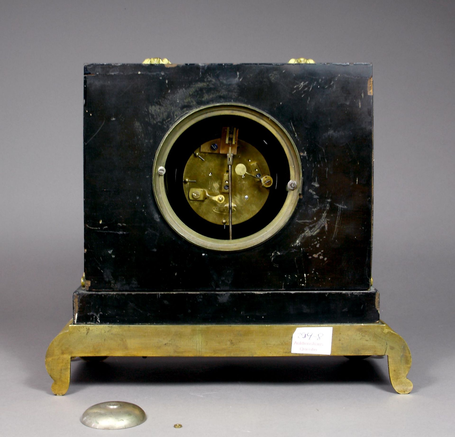 Uhr, Pendule, Holz/Goldbronze, - Image 2 of 4