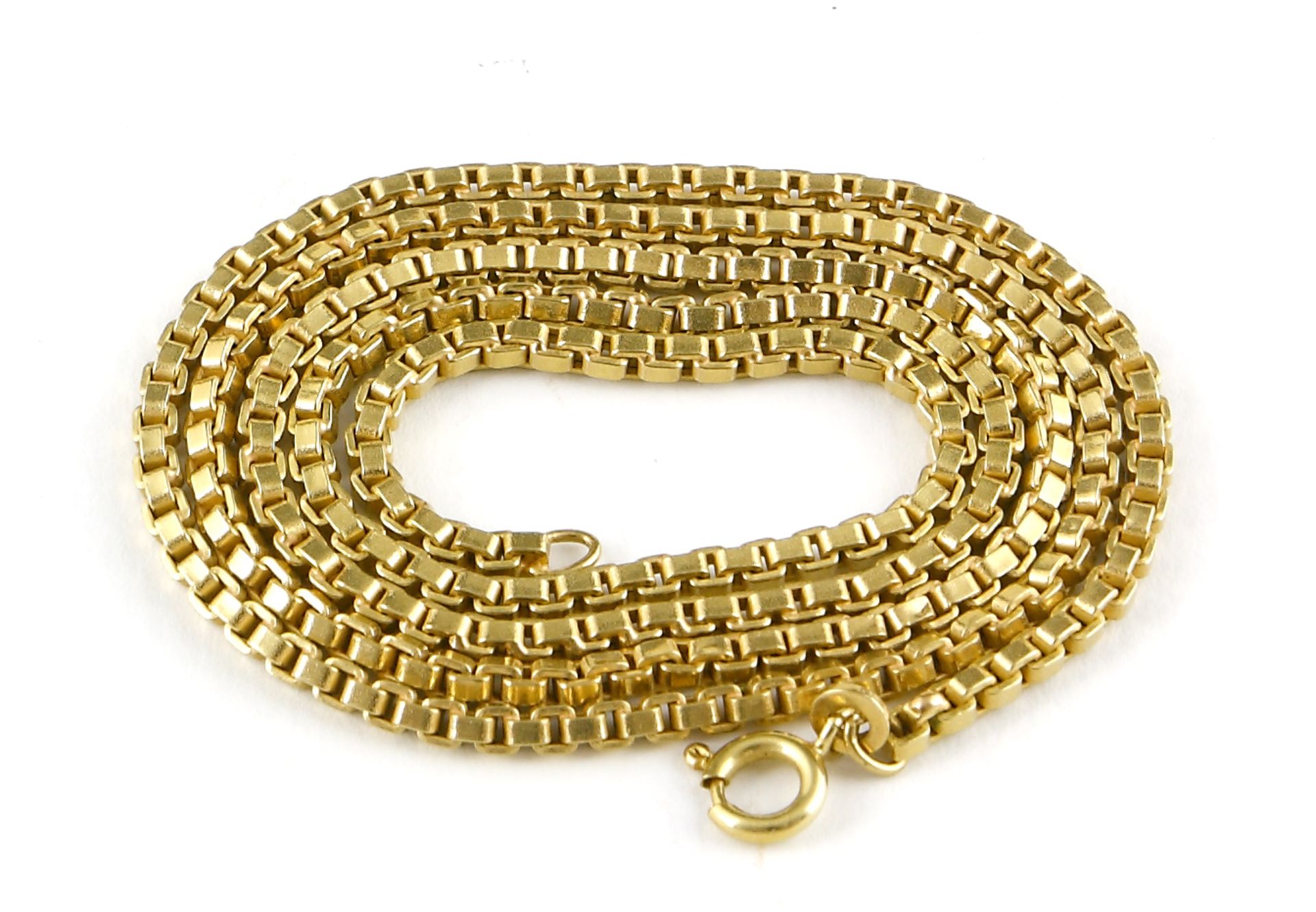 Halskette, 585er GG. Länge ca. 59 cm.