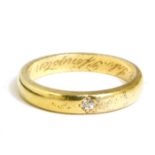 Ring, 750er GG. mit kleinem Diamanten