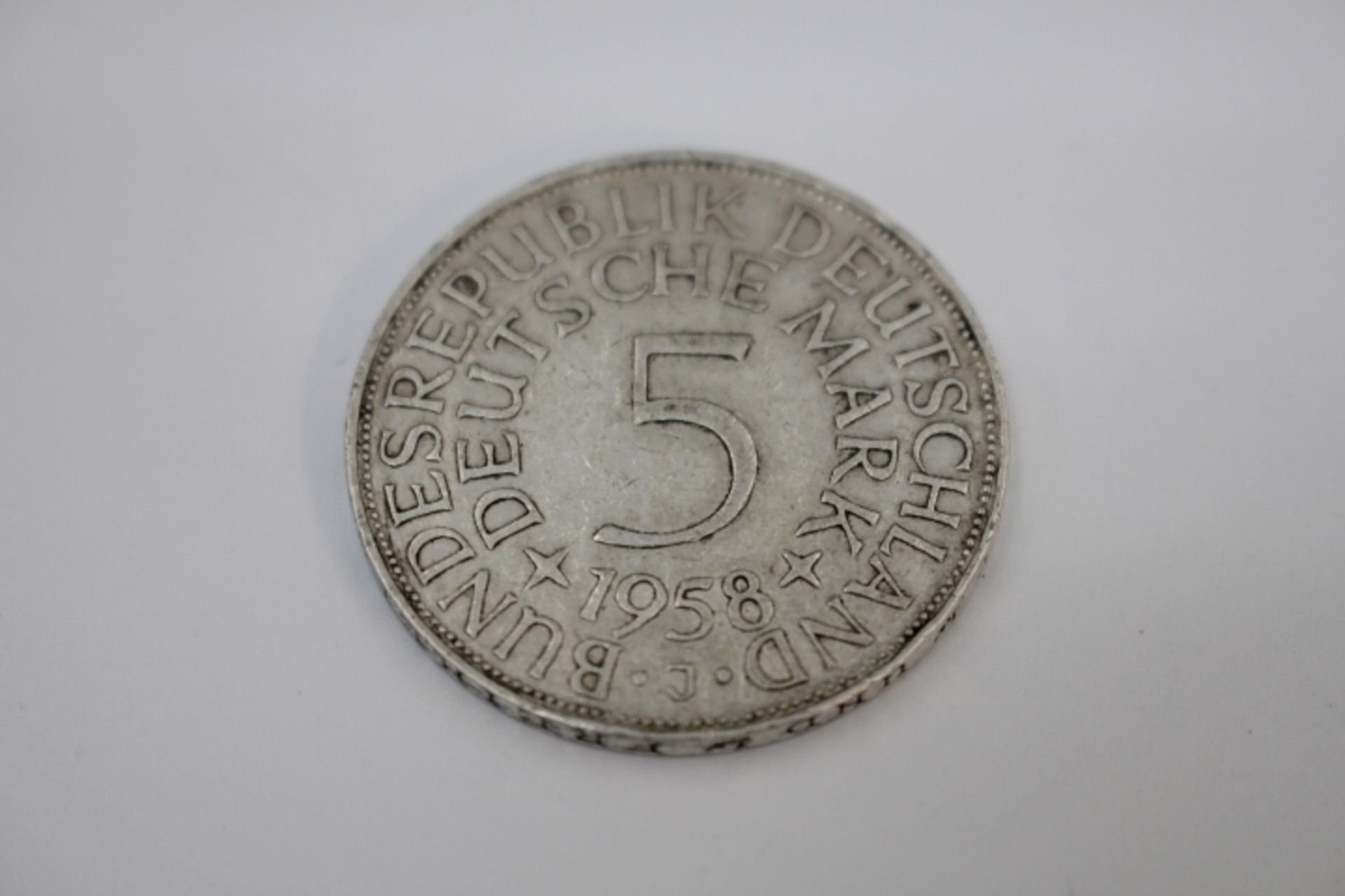 5 Deutsche Mark 1958 Buchstabe:J Silber Fein:7gr.