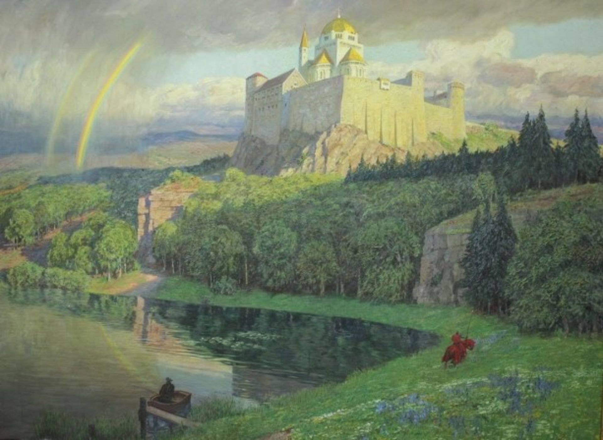 Lietzmann.Hans 1872-1955 Seestück mit Burg « wohl Israel Öl/Lwd. 185x150cm Li.u.Sign.und dat.1925