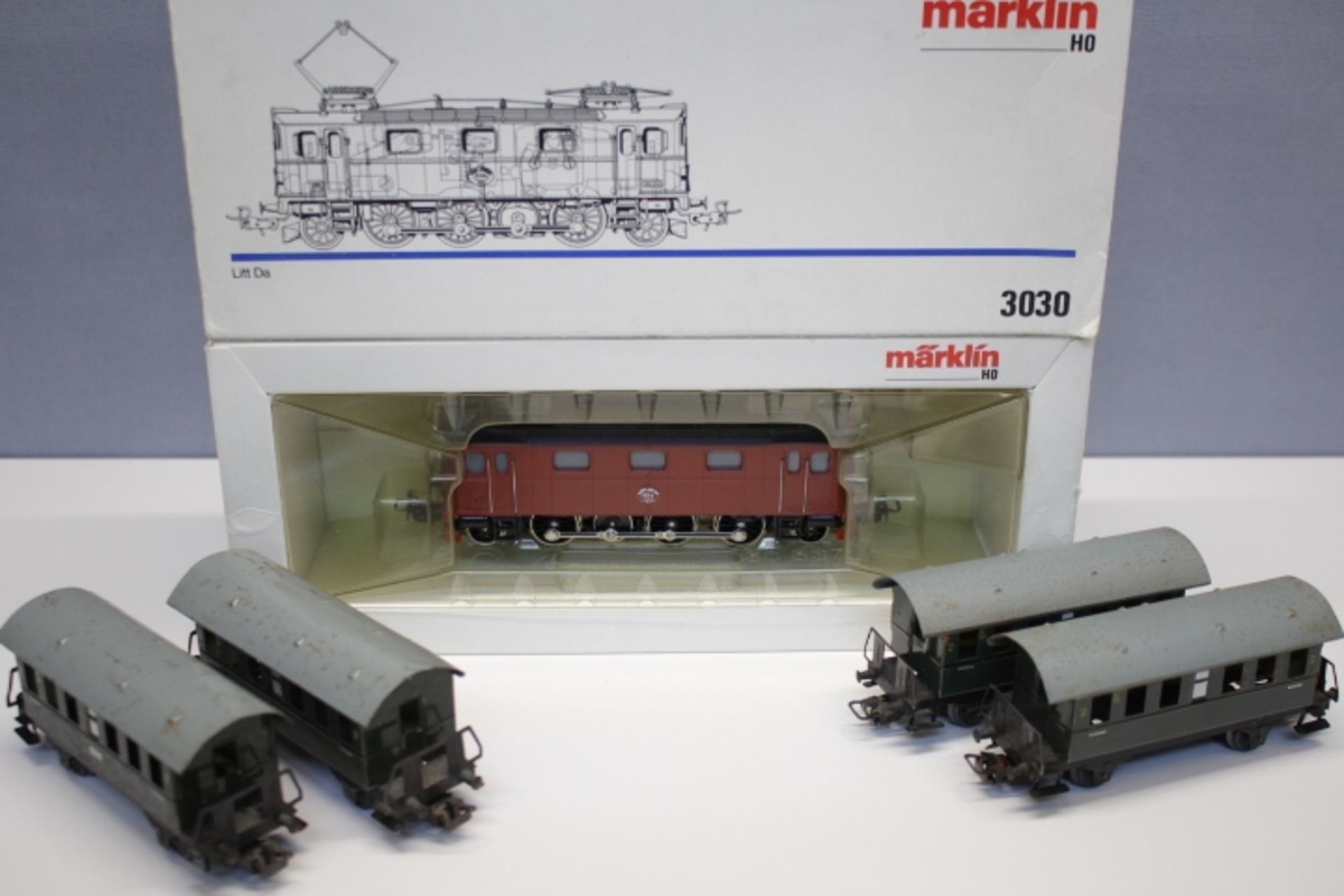 Märklin H0 Lok 3030 schwed.mehrzweck E-Lok im Originalkarton Funktion geprüft 4 Donnerbüchsen