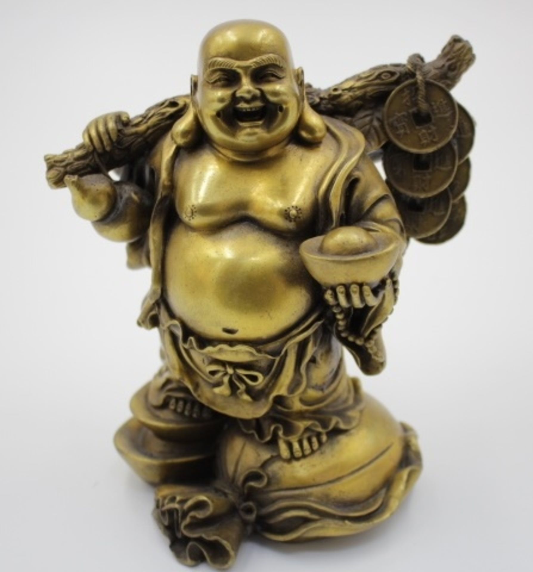 Buddha Figur schöne dekorative Ausführung in Messing H:16cm