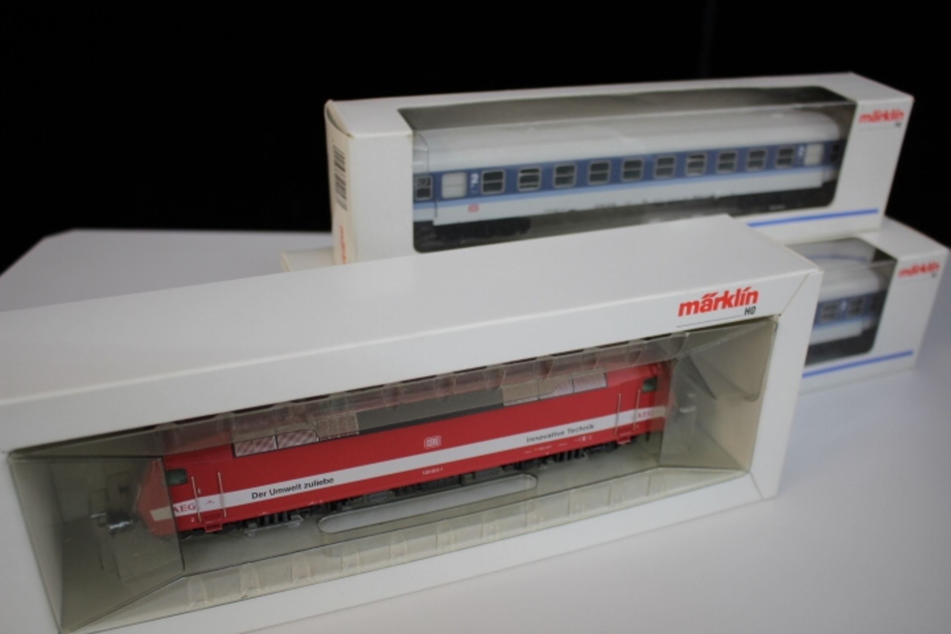 Märklin 3454 Elektro-Mehrzwecklok mit 3 Personenwagen 4053,4032,4027 Funktion geprüft bespielt