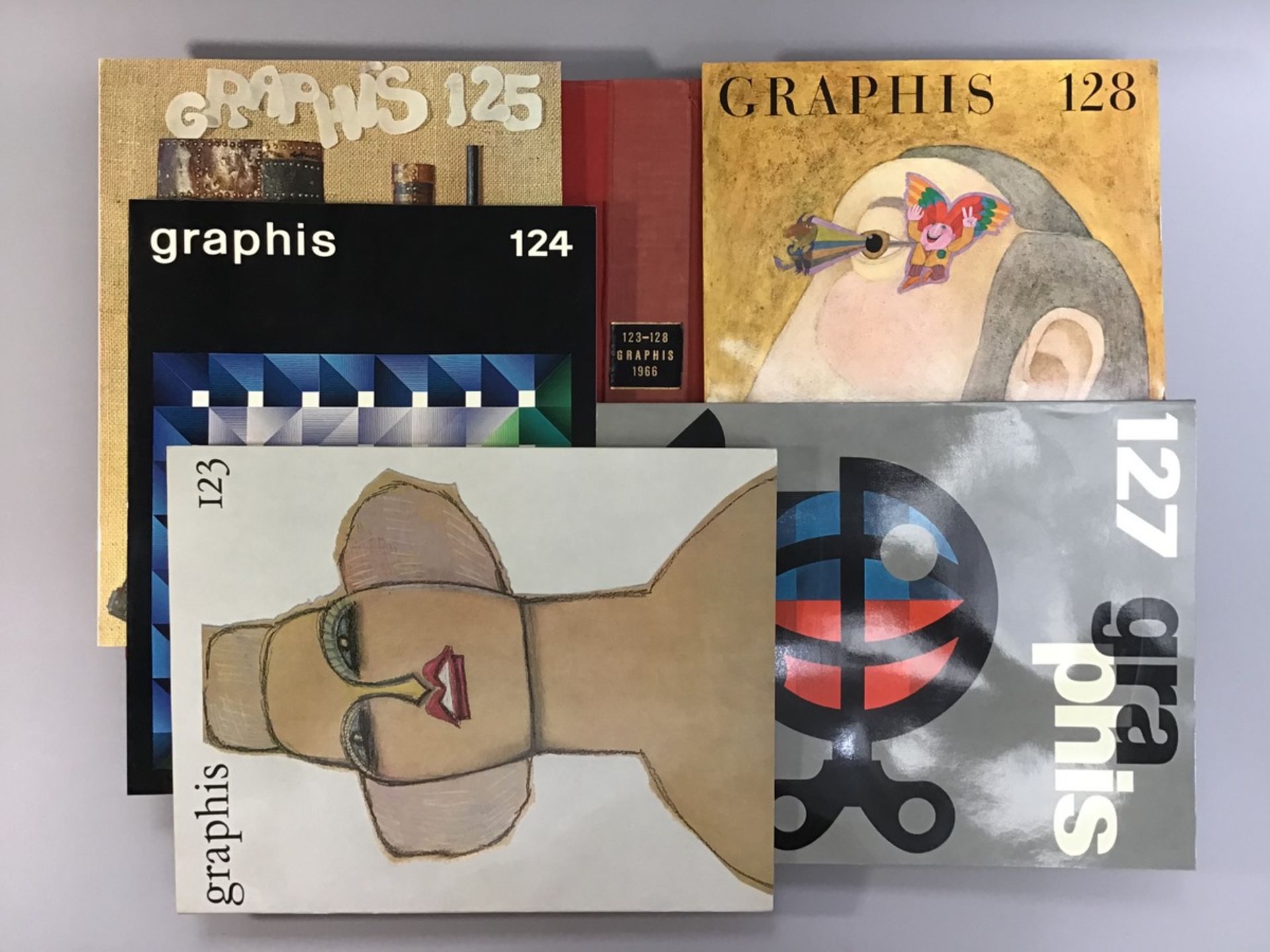 Graphis- intern. Zeitschrift für Graphik u. Angewandte Kunst, Jahrg. 1966 , Heft 123, 124, 125, 127,