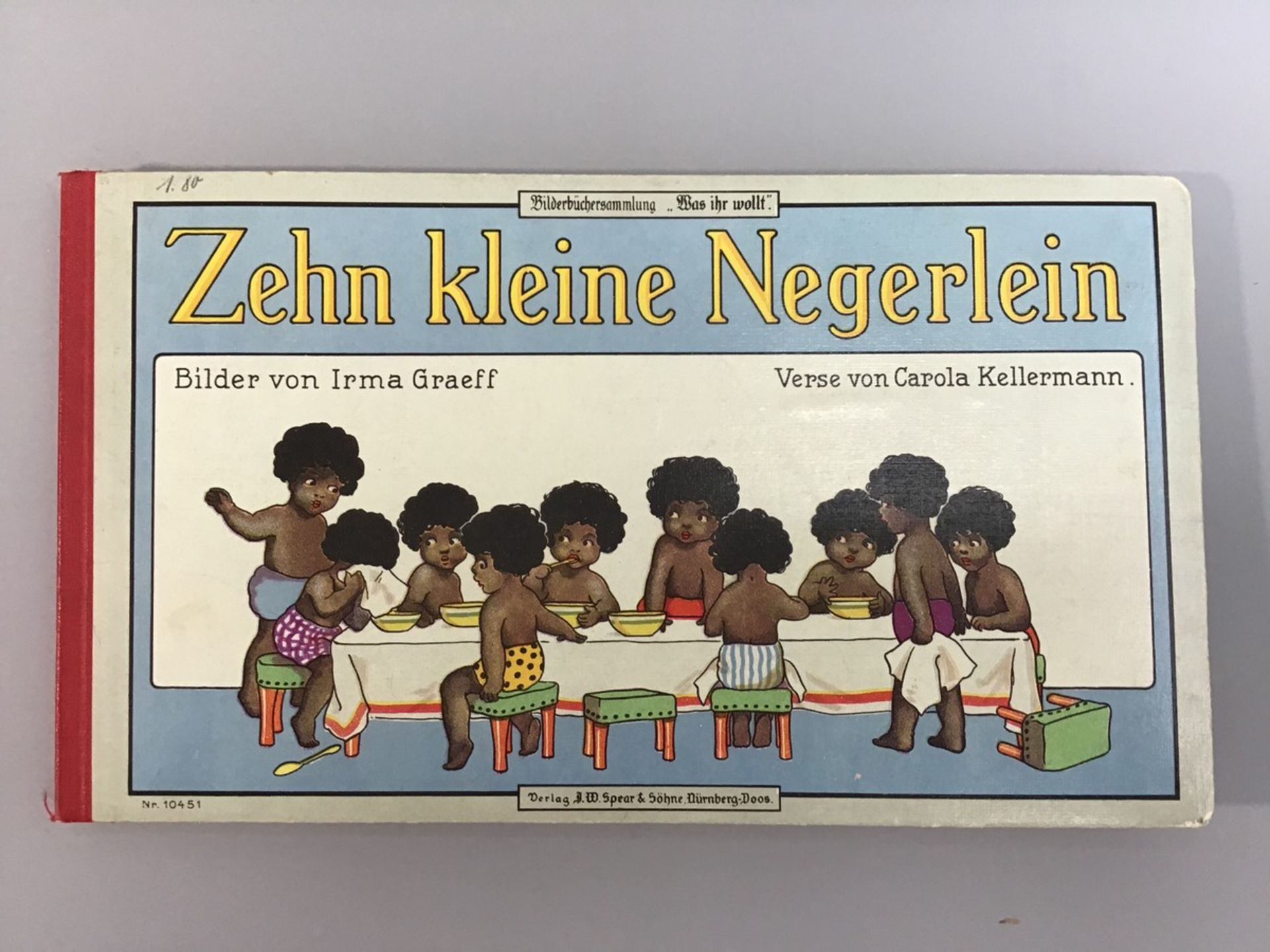 "10 kleine Negerlein", Kleinkinderbuch um 1910, Bilderbüchersammlung "Was ihr wollt", Bilder von