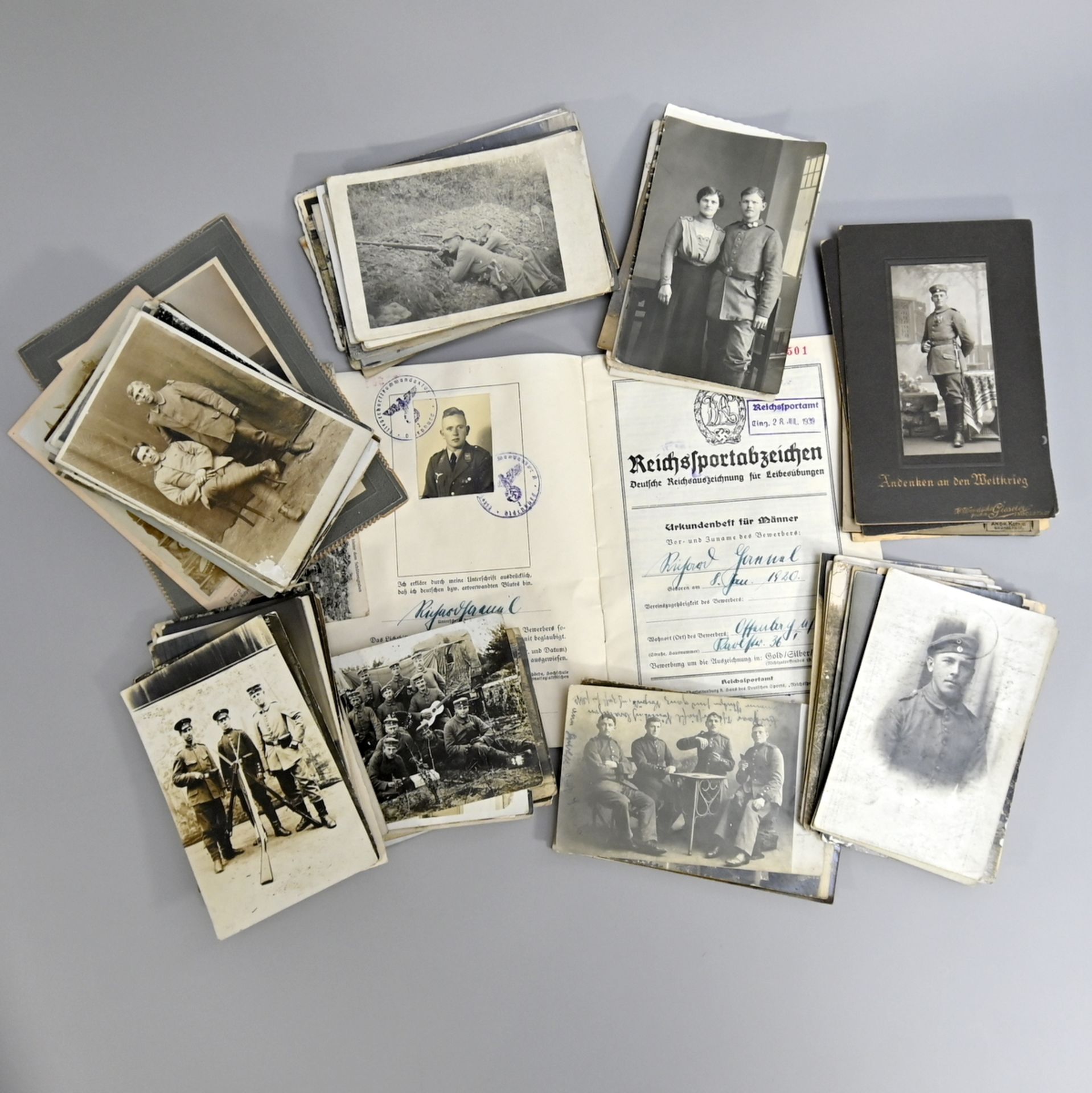 Sammlung ca. 180 Soldaten-Fotos um 1900 bis I. und II. WK, viel Feldpost-Solatenkarten (keine sog.