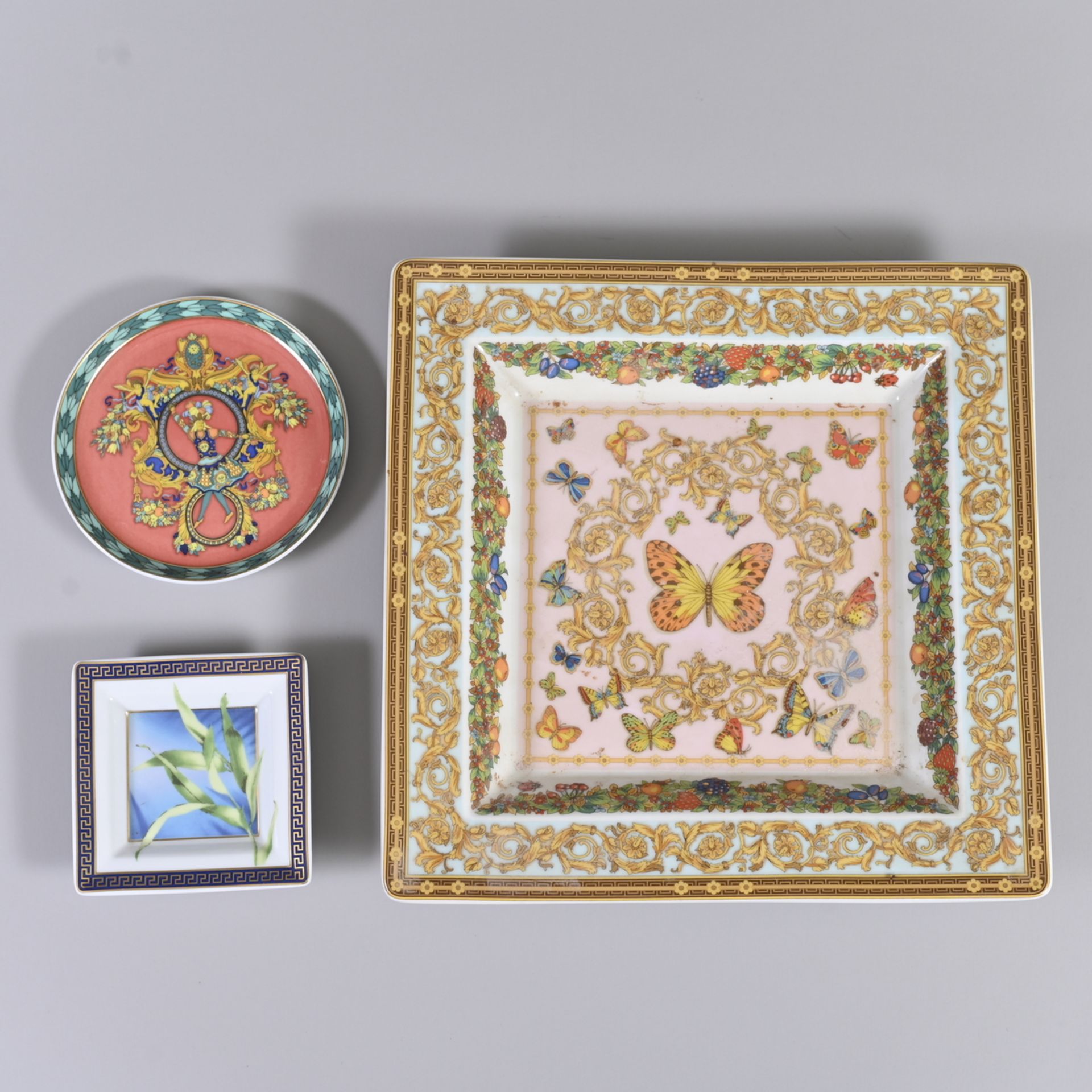 VERSACE, Rosenthal, drei Zierschalen, Jangle, Le Roi Soleil, Le Jardin de Versace (22 x 22 cm)