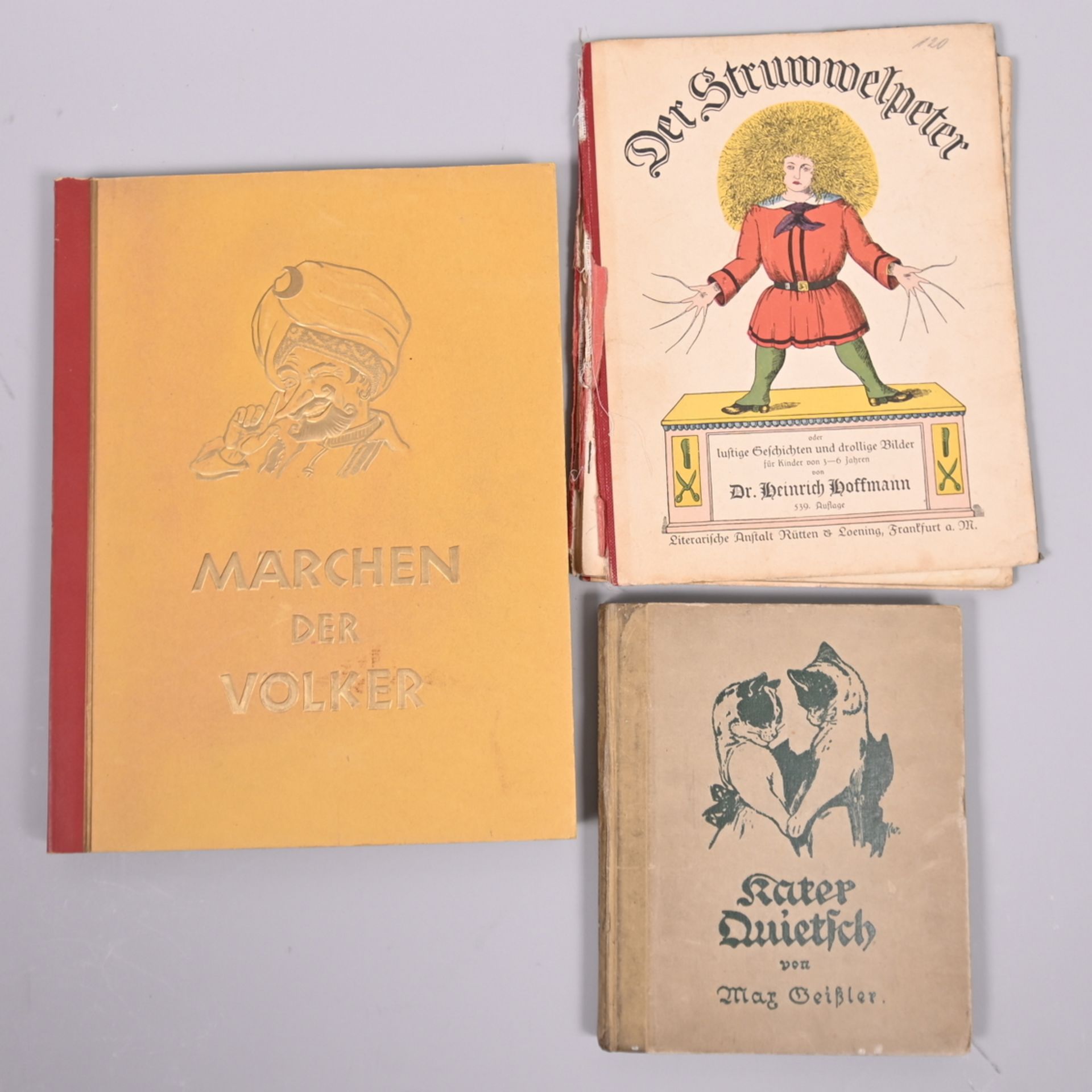 Drei Kinderbücher : "Kater Quietsch", Max Geißler, "Märchen der Völker" - Zigarettenbilderdienst