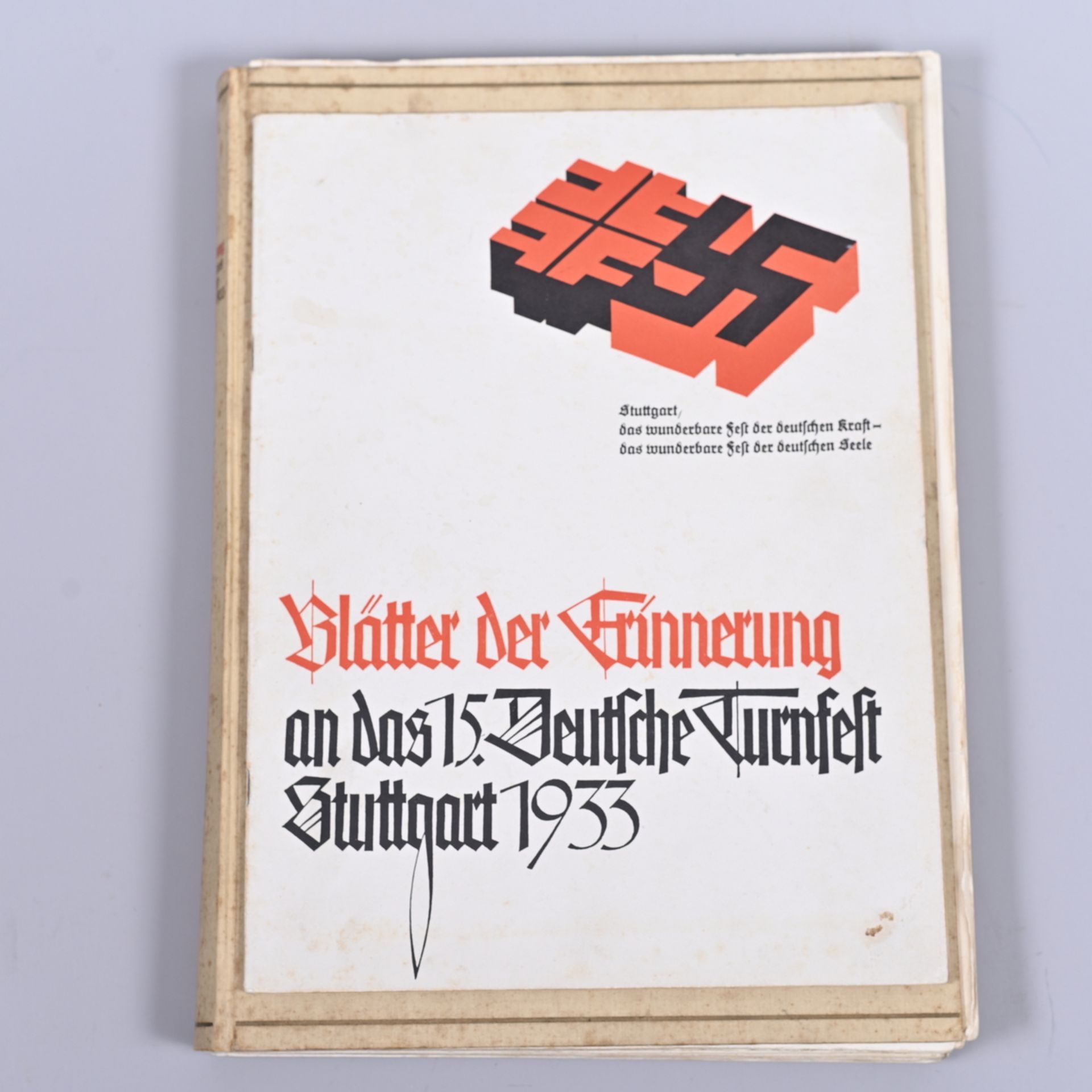 Festzeitung zum 15. Deutschen Turnfest, Stuttgart 1933, mit Beiheft "Blätter der Erinnerung", 14 - Bild 2 aus 2