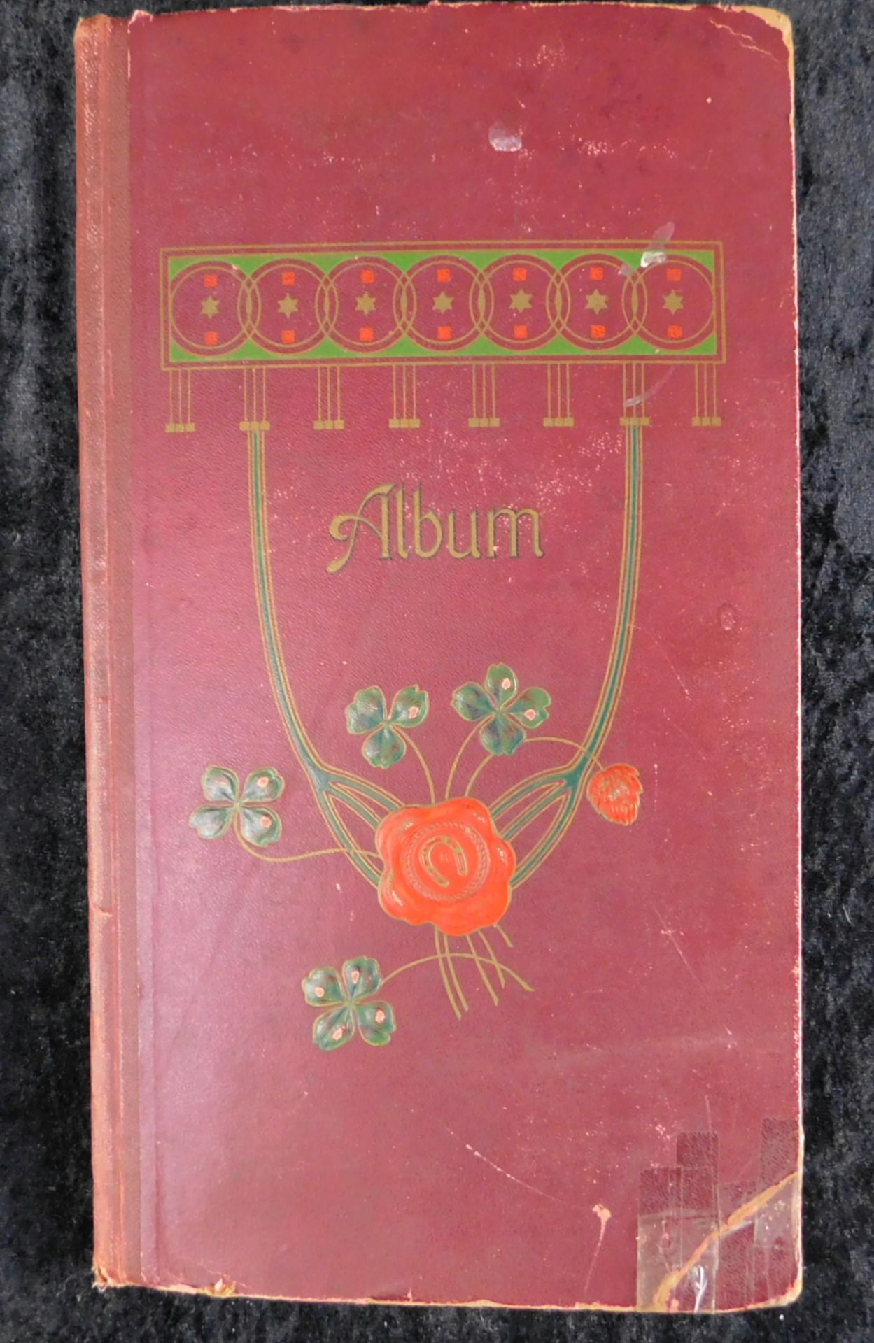 Fotoalbum Jugendstil mit Originalfotos, um 1910, Einband PappeStarke Alters- u. Gebrau - Bild 2 aus 3