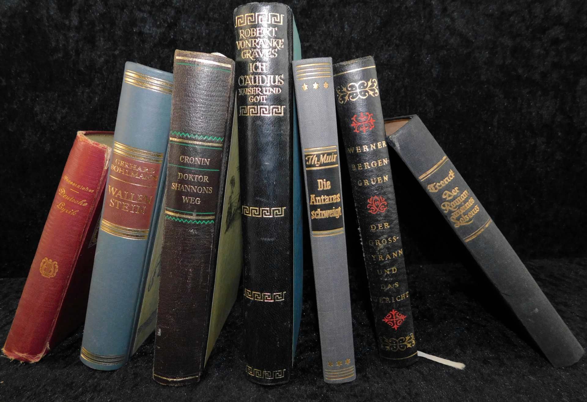 Konvolut Bücher, 7 Stk., 1910 bis 1956, u.a. Deutsche Lyrik, Dr. Wasserzieher, Verlag Max Hesse