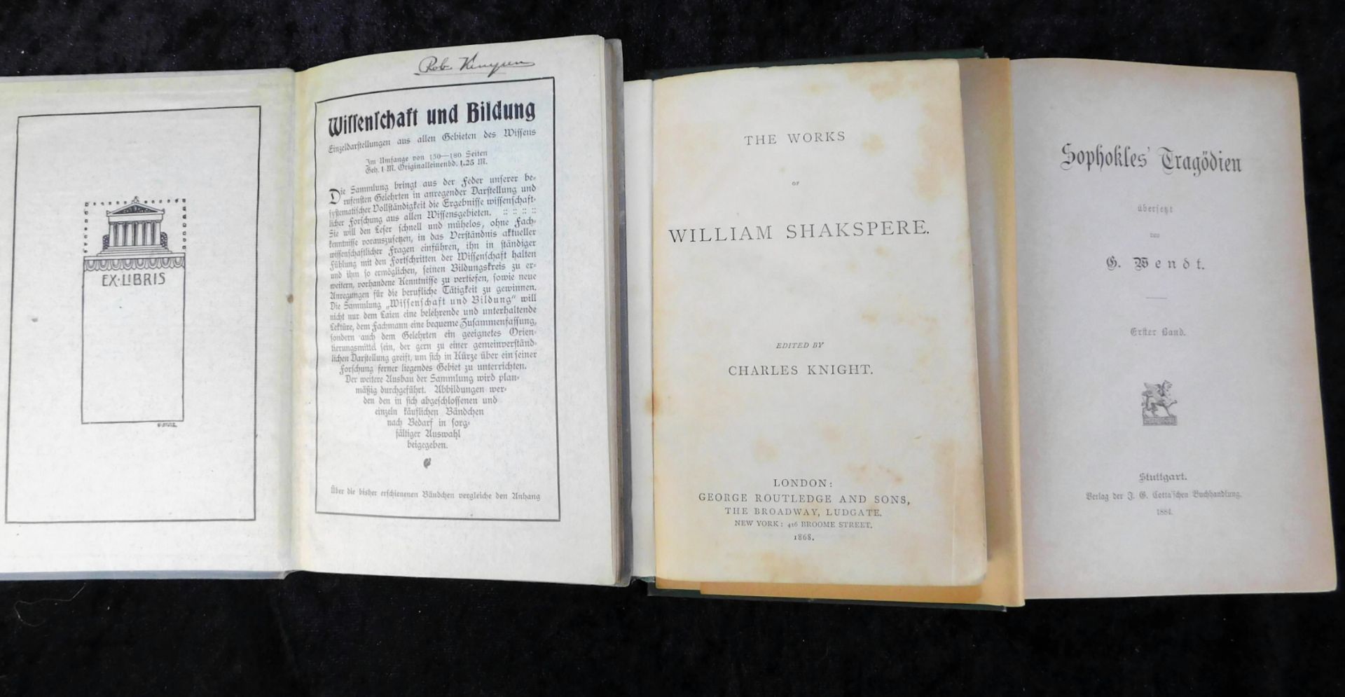 Konvolut 3 Bücher, Shakespear 1868, G. Holz 1914, Sophokles Tragödien v. B.Wendt 1884 - Image 3 of 3