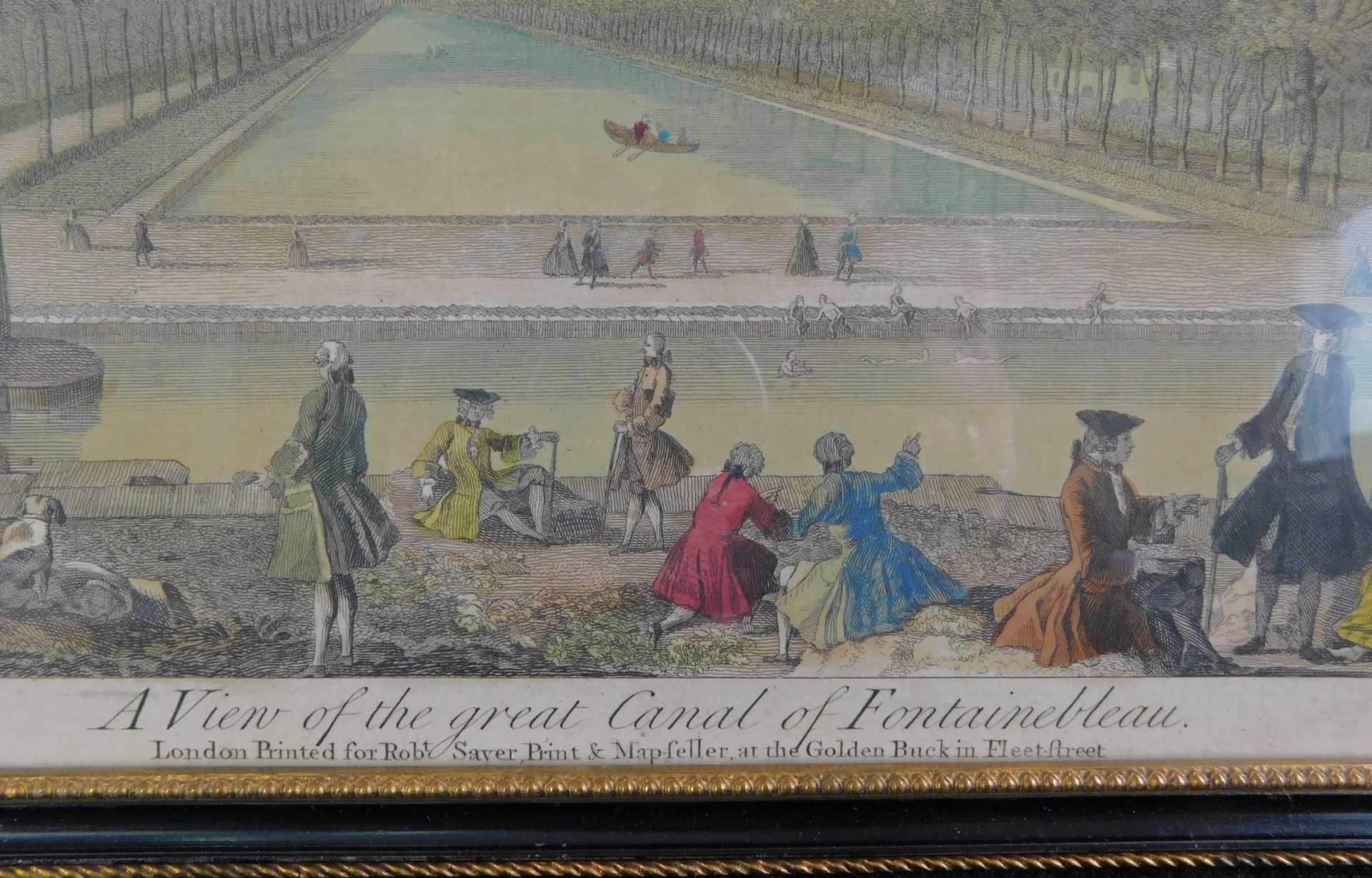 J. Tinney, A View of the Great Canal of Fountainbleau, Kupferstich,2.H.18.Jhdt., Blatttmaße 47 - Image 2 of 3