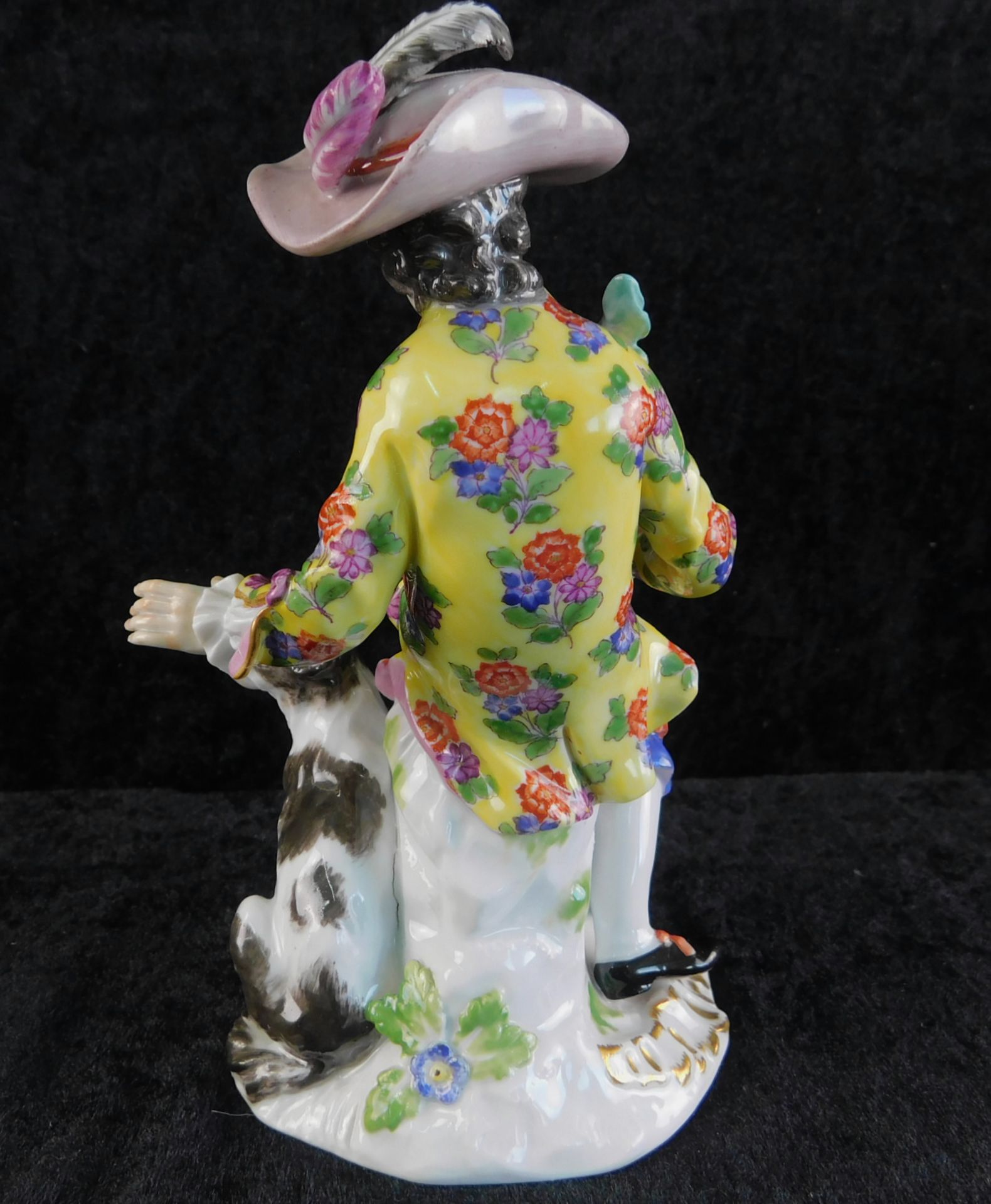 Meissen Figurengruppe, Schäfer mit Hund, Entwurf Kaendler, Knaufzeit Ende 19. Jhdt., 1. Wahl</b - Image 3 of 5