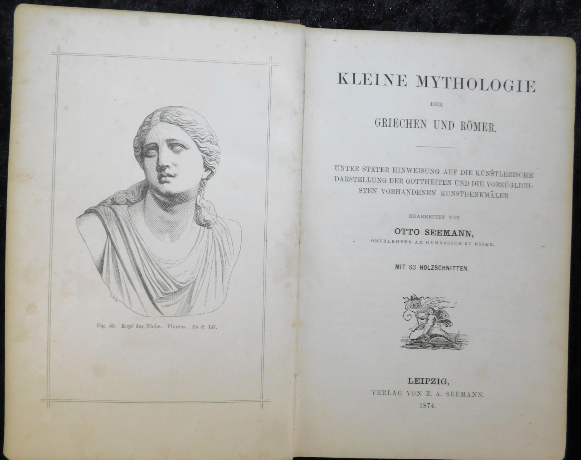 Buch Otto Seemann, Kleine Mythologie d. Griechen u. Römer, 63 Holzschnitte, Verlag Seemann, Lei - Bild 3 aus 4