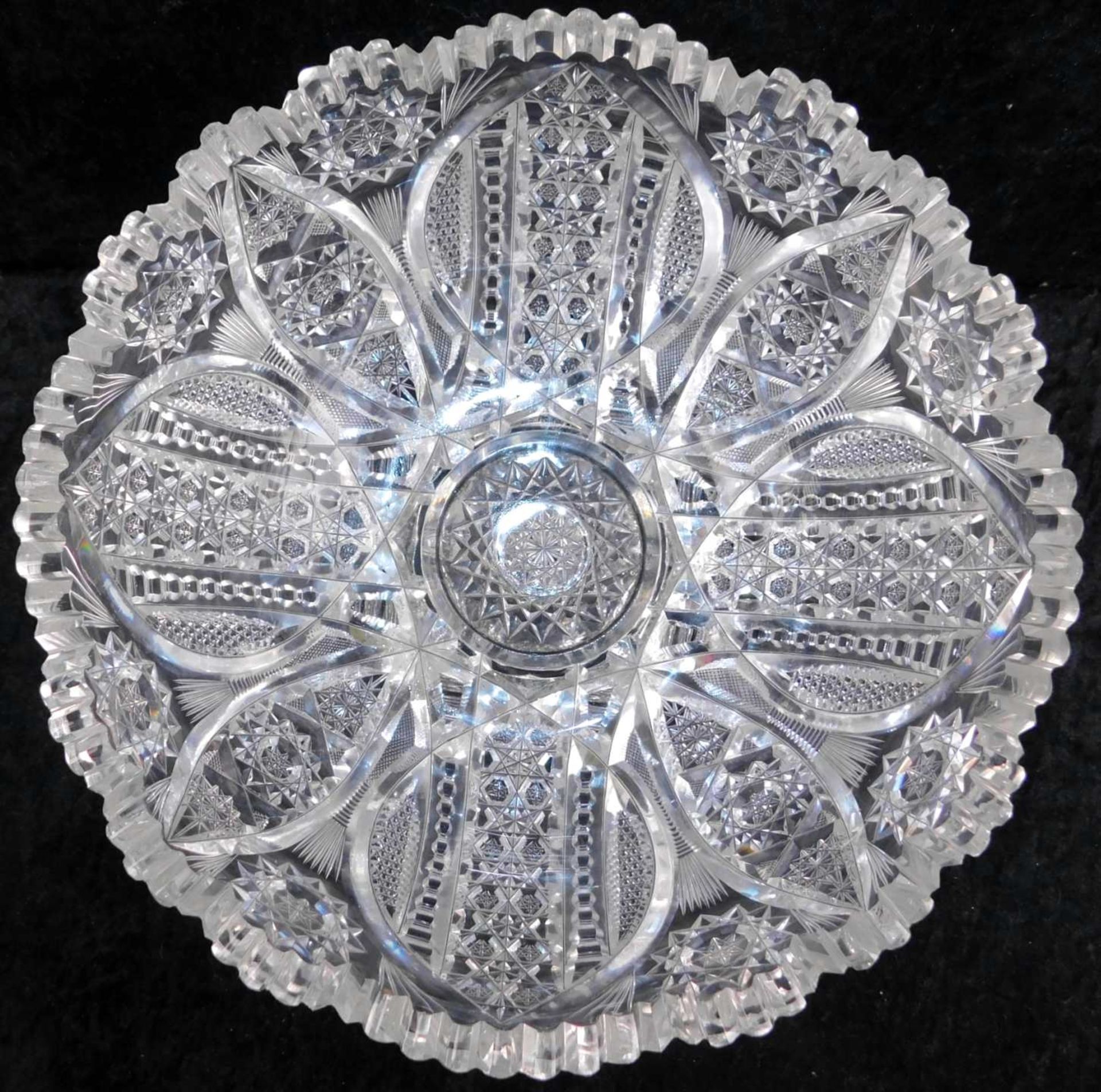 Tafelaufsatz, 2-teilig, dickwandiges Kristallglas aufwendig geschliffen, Höhe komplett 24 cm</b - Image 4 of 4
