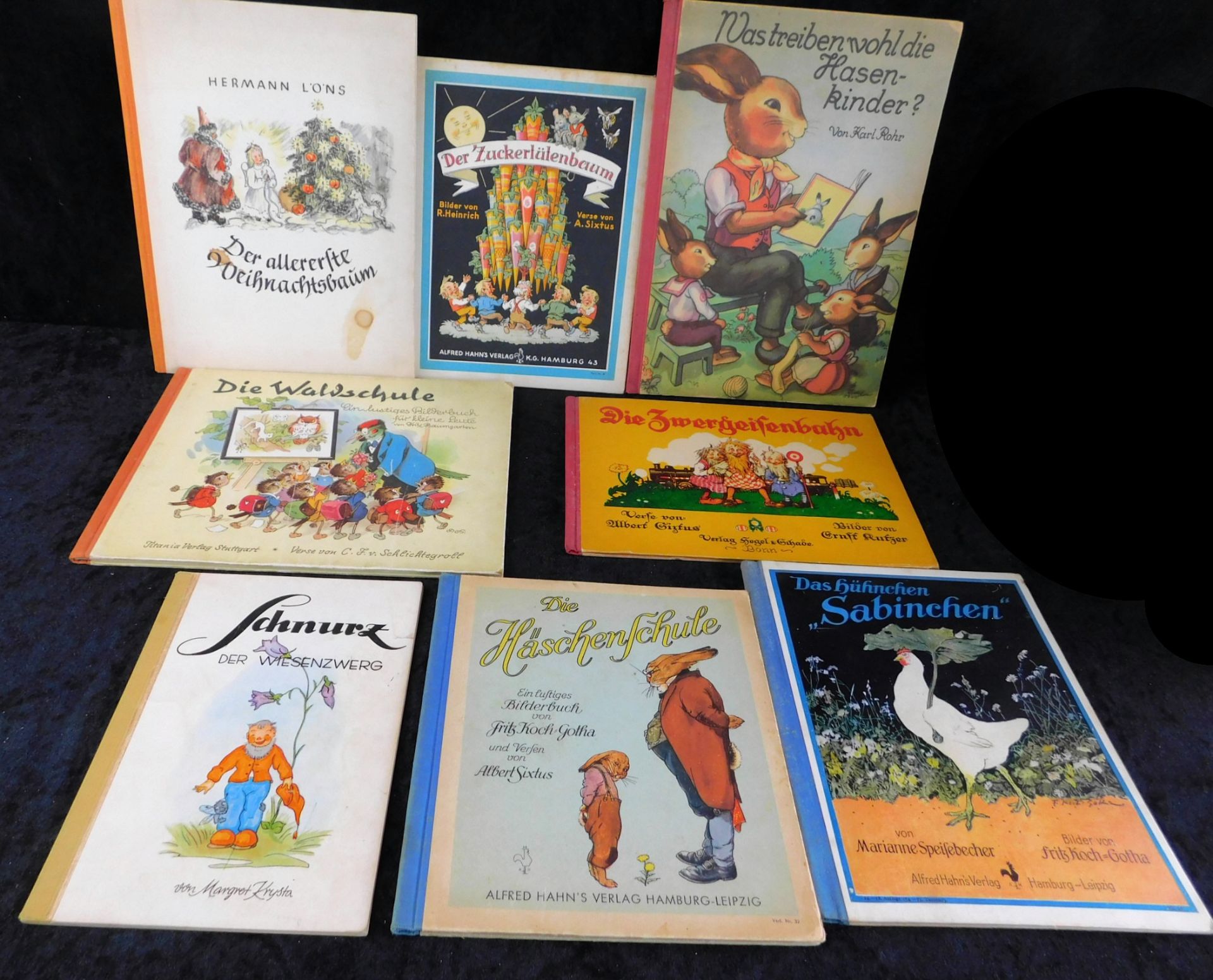 Konvolut 8 Kinderbücher, um 1930, div. Titel u. Verlage, z.B. J.F.Schreiber,Esslingen; Alfred H